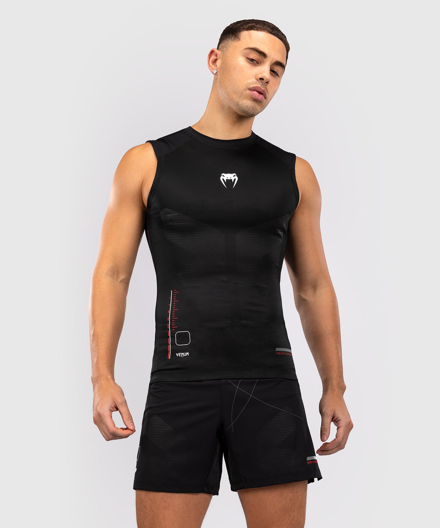 Venum Tactical XT sleeveless Rashguard - Black/Fire Red