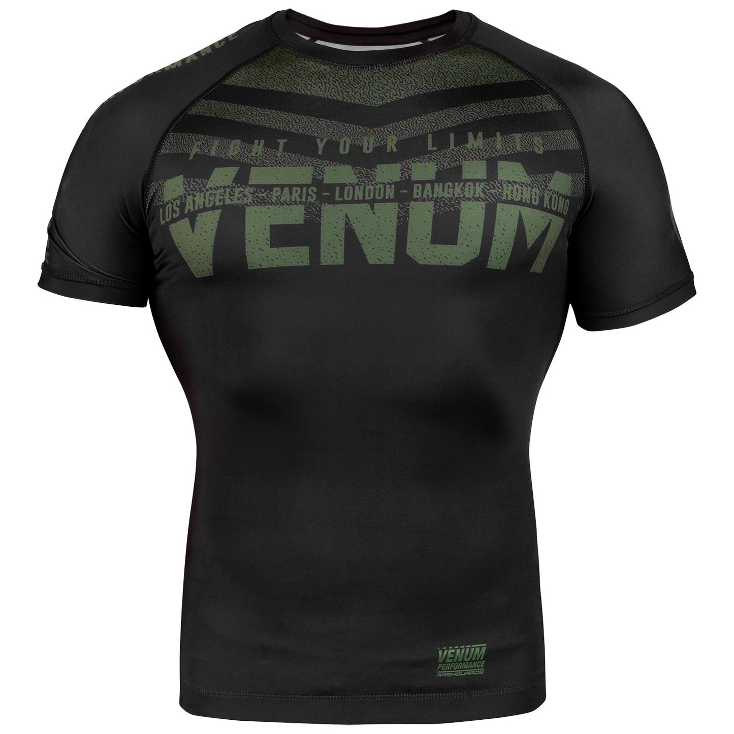 Venum Signature Rashguard - Short Sleeves - Black/Khaki - Exclusive
