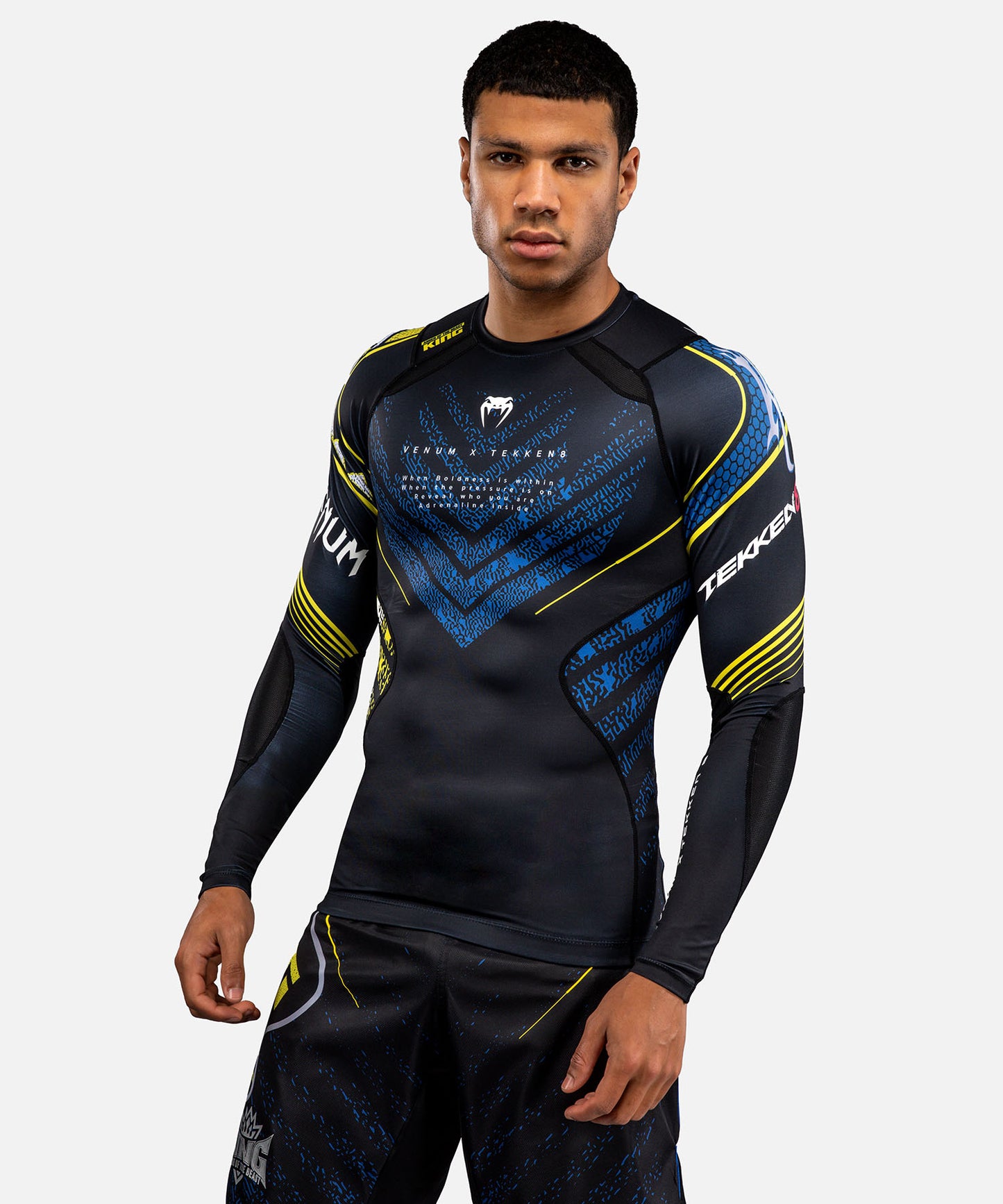 Venum x TEKKEN 8 Rashguard Manga Larga King - Negro/Amarillo