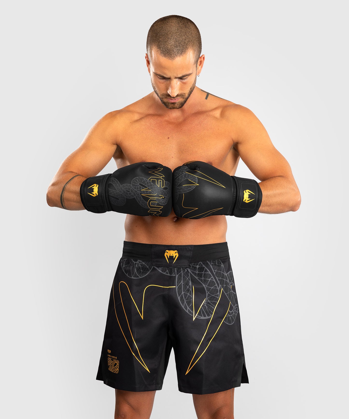 Short de Combat Venum Serpenti – Noir/Argent/Or