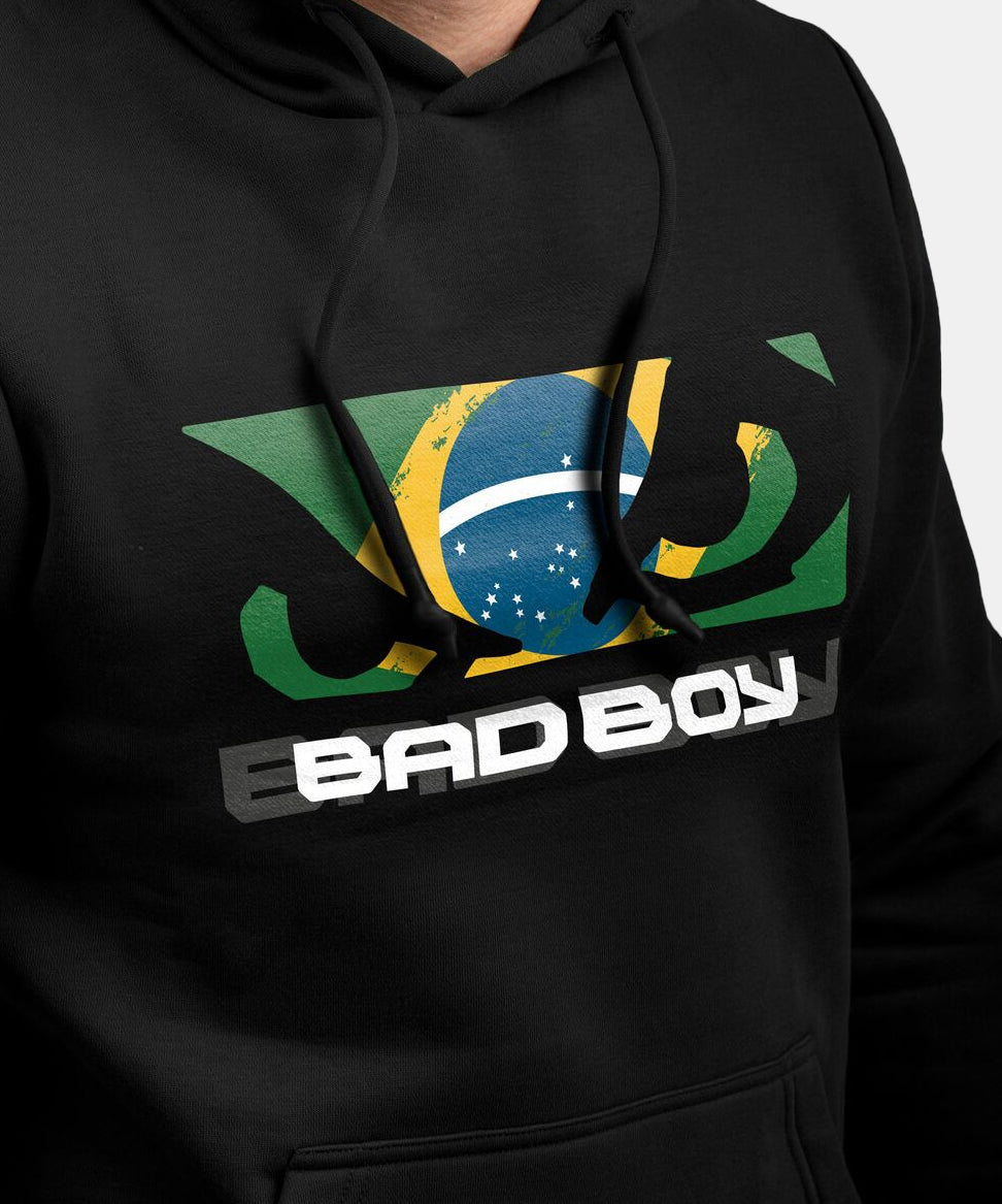 Bad Boy Brazilian Flag Kapuzenpullover - Schwarz