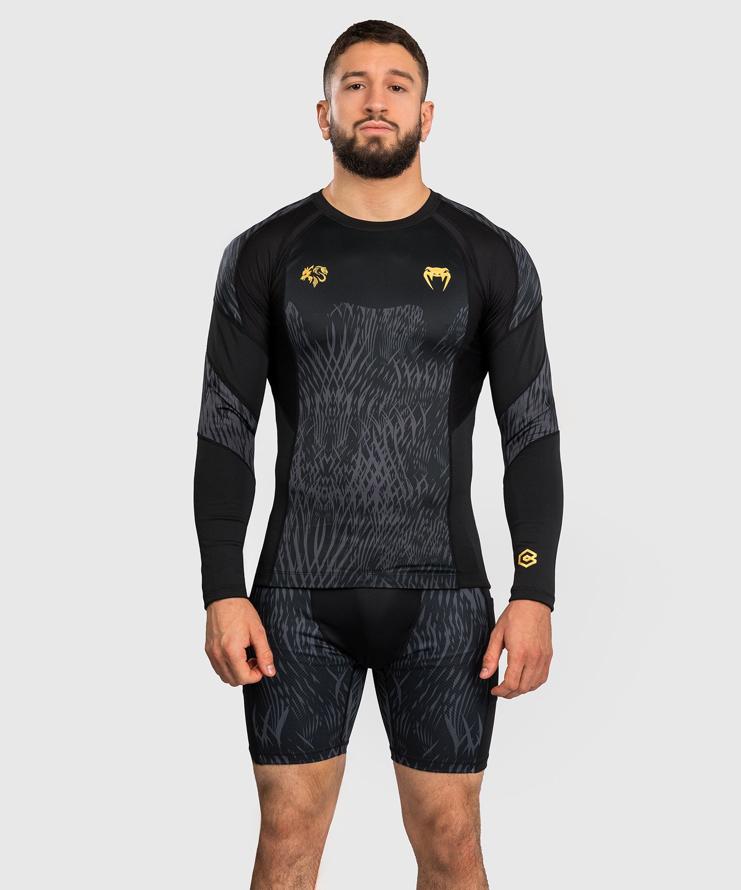 Venum x Chimaev Langarm-Rashguard - Schwarz/Grau