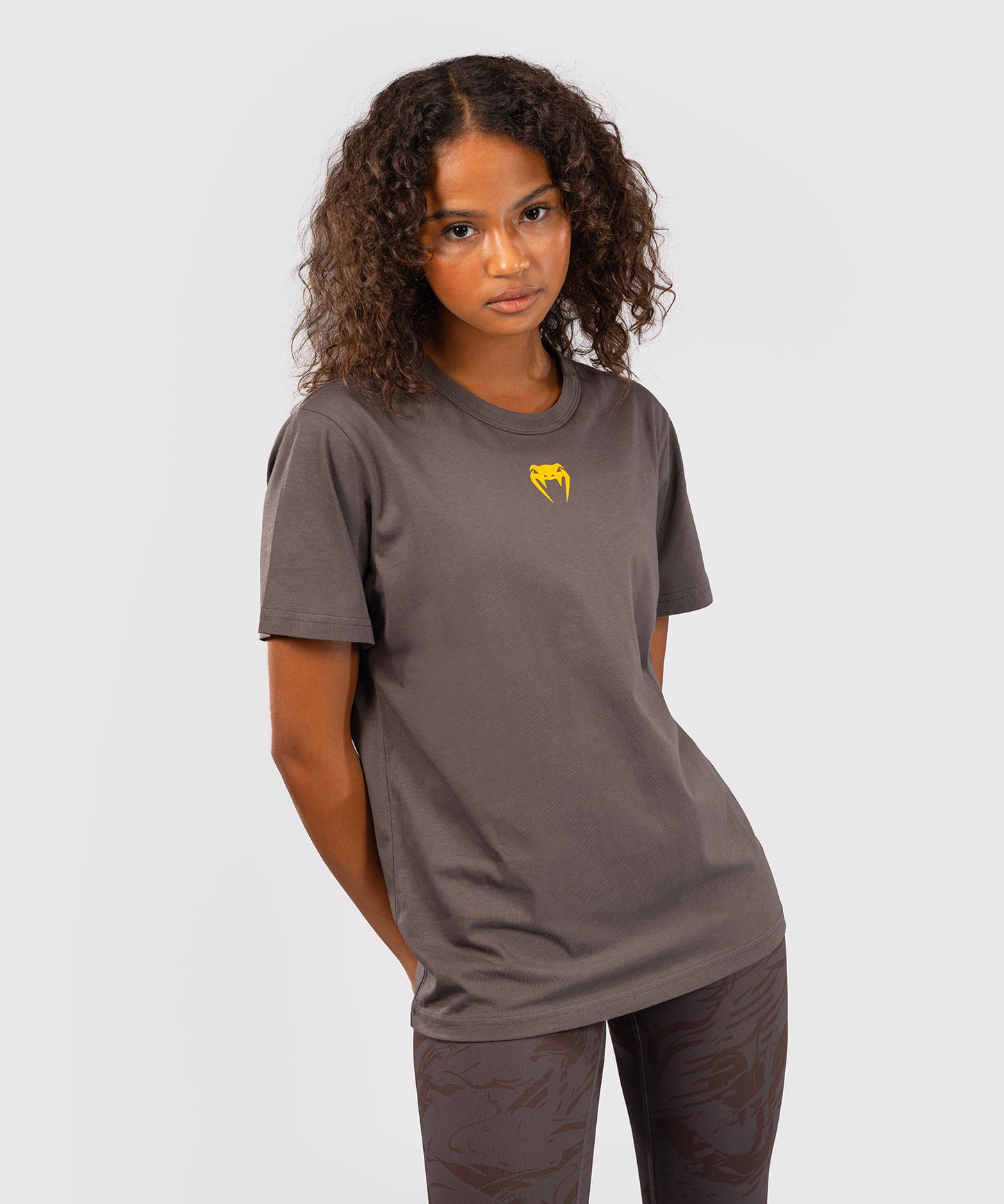 T-shirt à Manches Courtes pour Femmes UFC Fusion by Venum Fight Week - Marron Terrestre