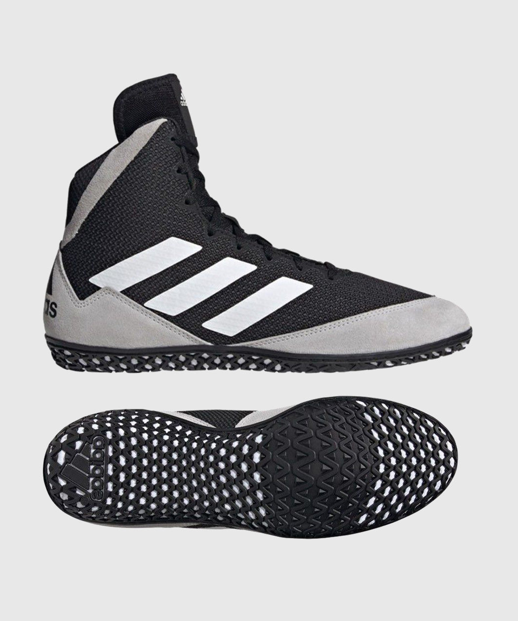 Adidas Mat Wizard Wrestling Shoes – Black/White – Dragon Bleu
