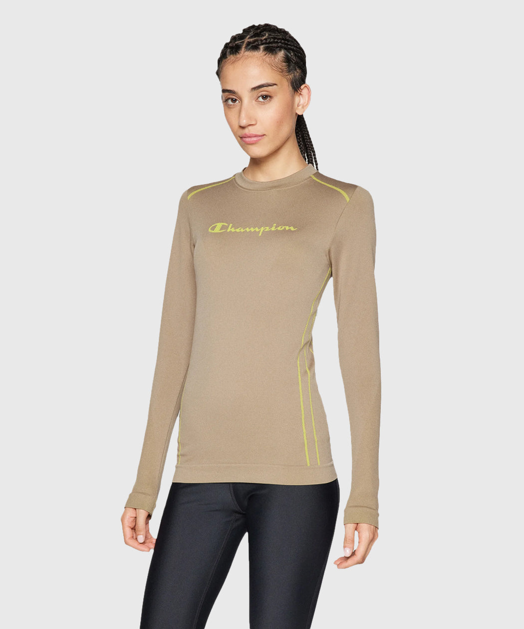 Women's Champion Seamless Round Neck Top - Beige