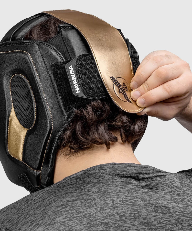 Hayabusa T3 Headgear – Black/Gold
