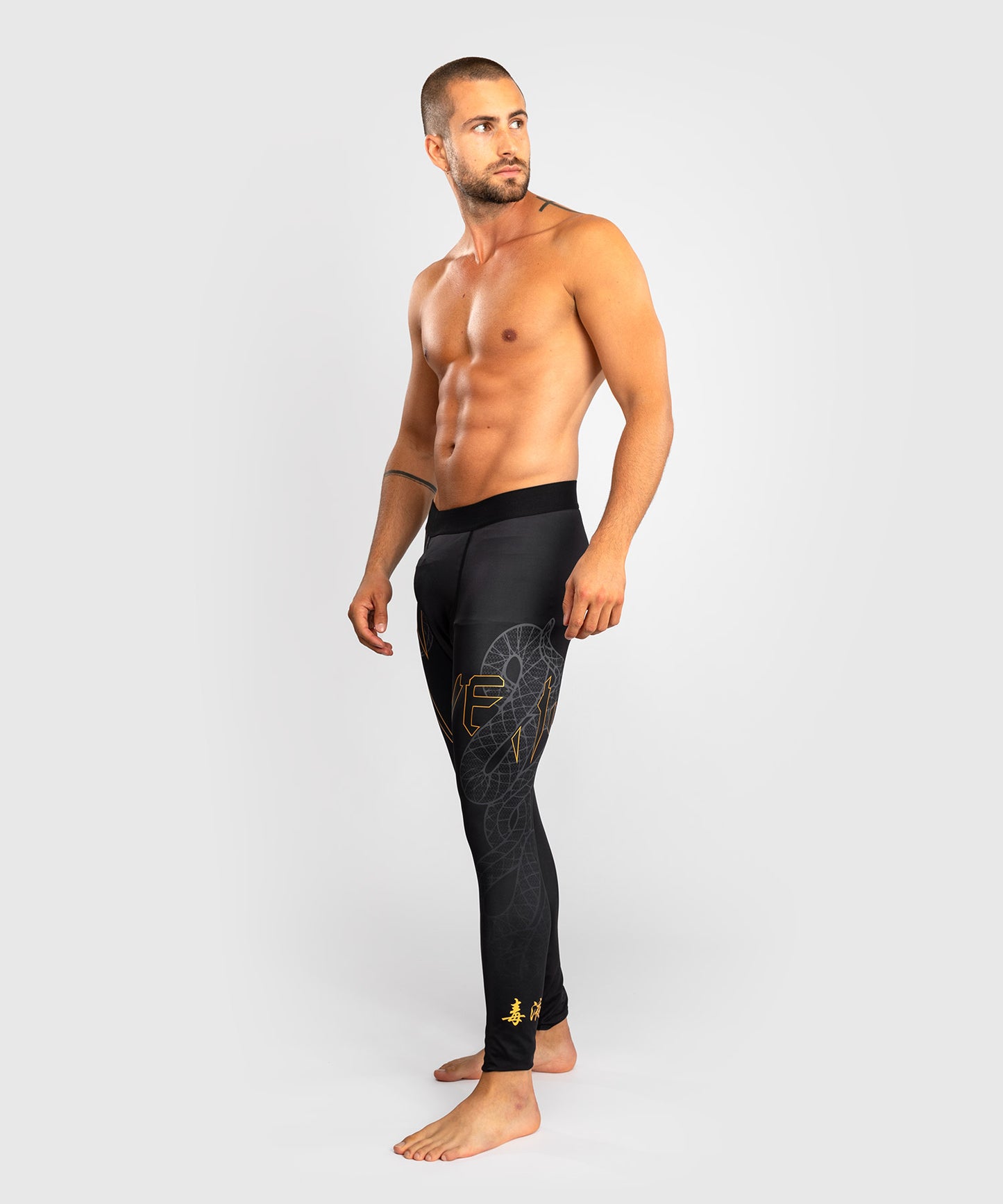 Pantalon de Compression Venum Serpenti – Noir/Argent/Or
