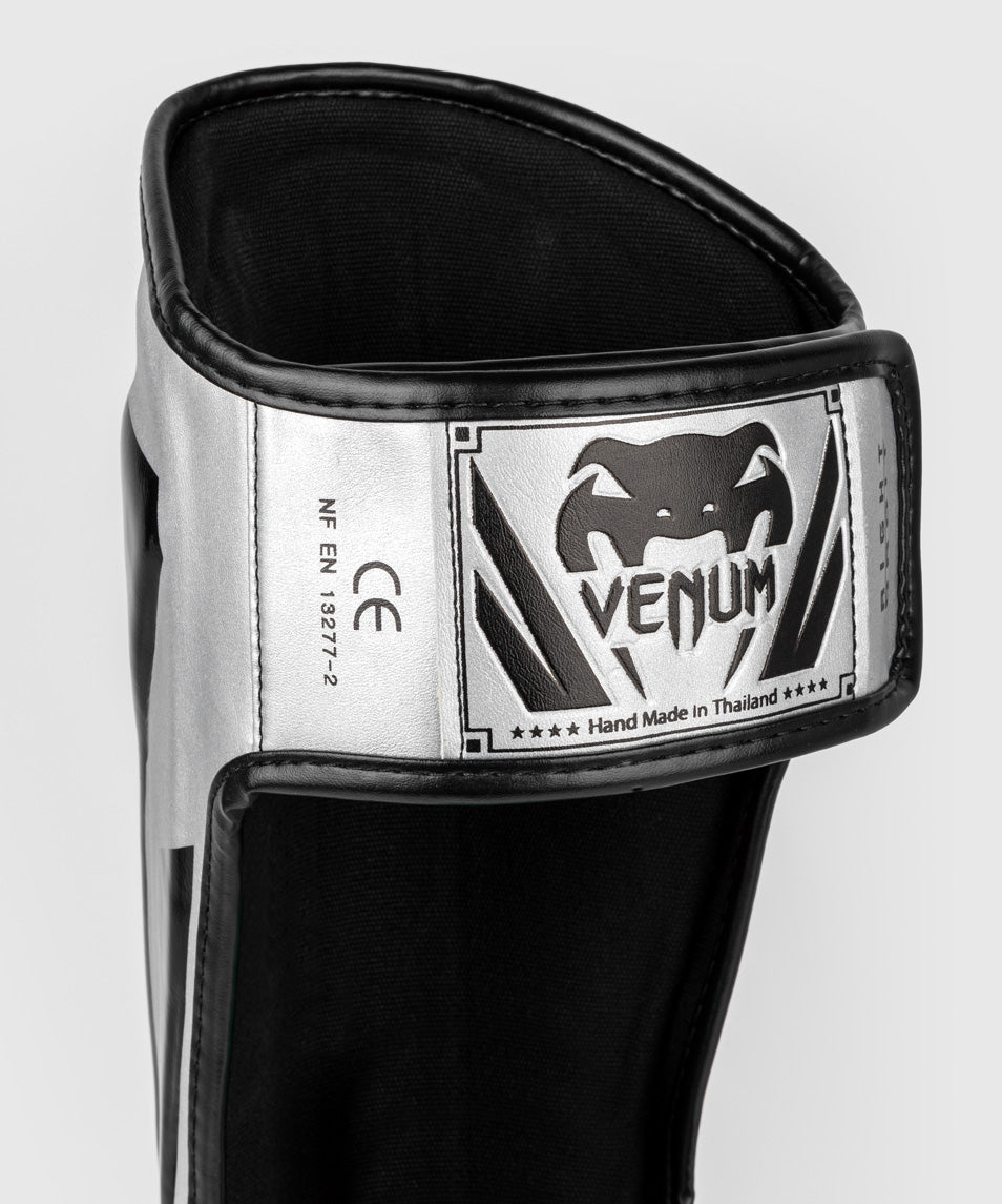 Protège-tibias Venum Elite - Argent/Noir