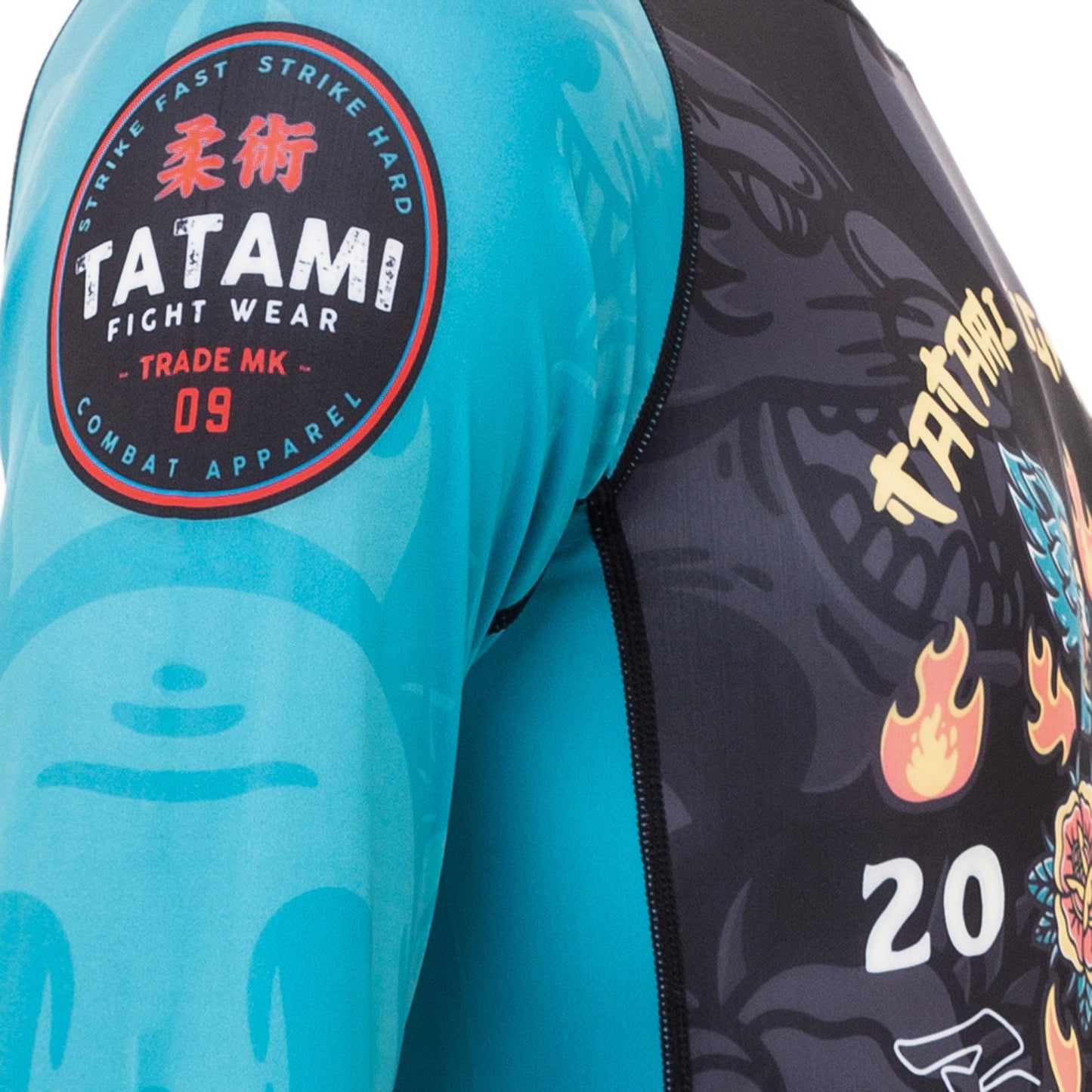 T-shirt de Compression Recyclé Eco Tech Tatami Fightwear Día de Los Muertos - Manches Longues - Noir/Bleu