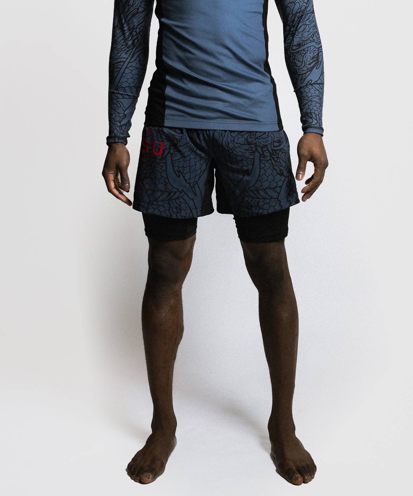 Fightshort Fumetsu Dual Layer Dragon Slayer - Blue/Red