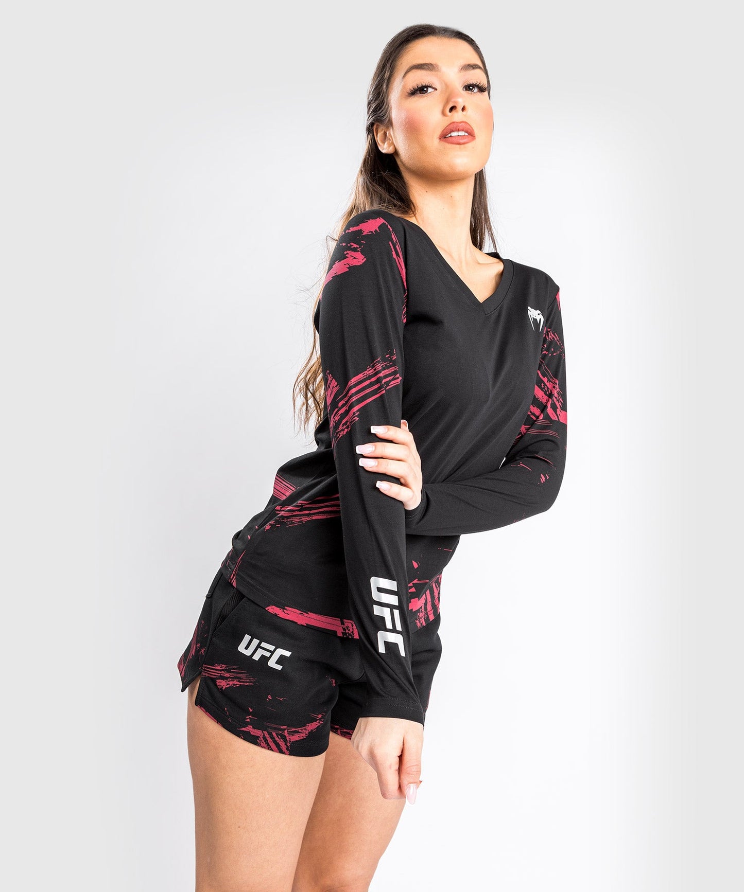 T-Shirt UFC Venum Authentic Fight Week 2.0 - For Women - Long Sleeve - Black/Red