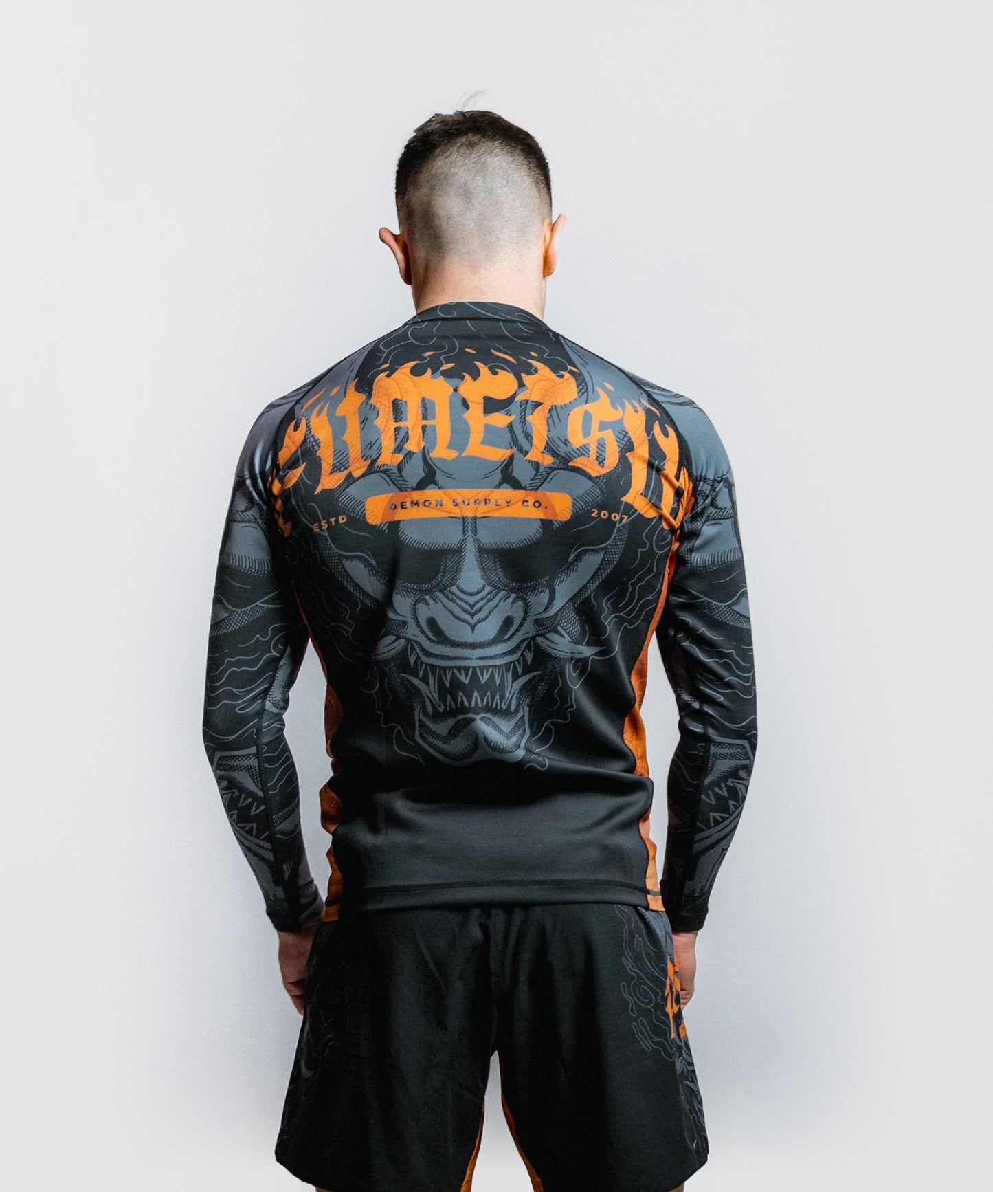 Fumetsu Oni Long Sleeve Rashguard - Black/Grey/Bronze