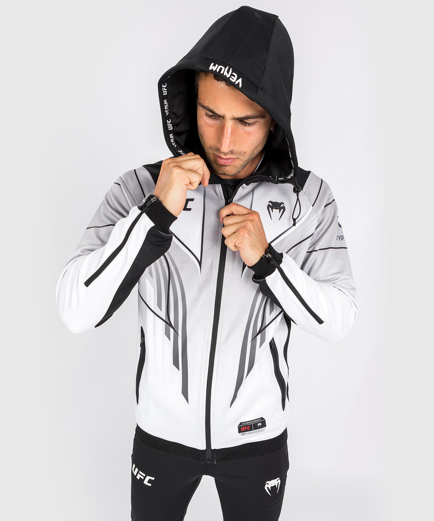 Sweat à capuche Walkout UFC Venum Authentic Fight Night 2.0 pour homme - Blanc