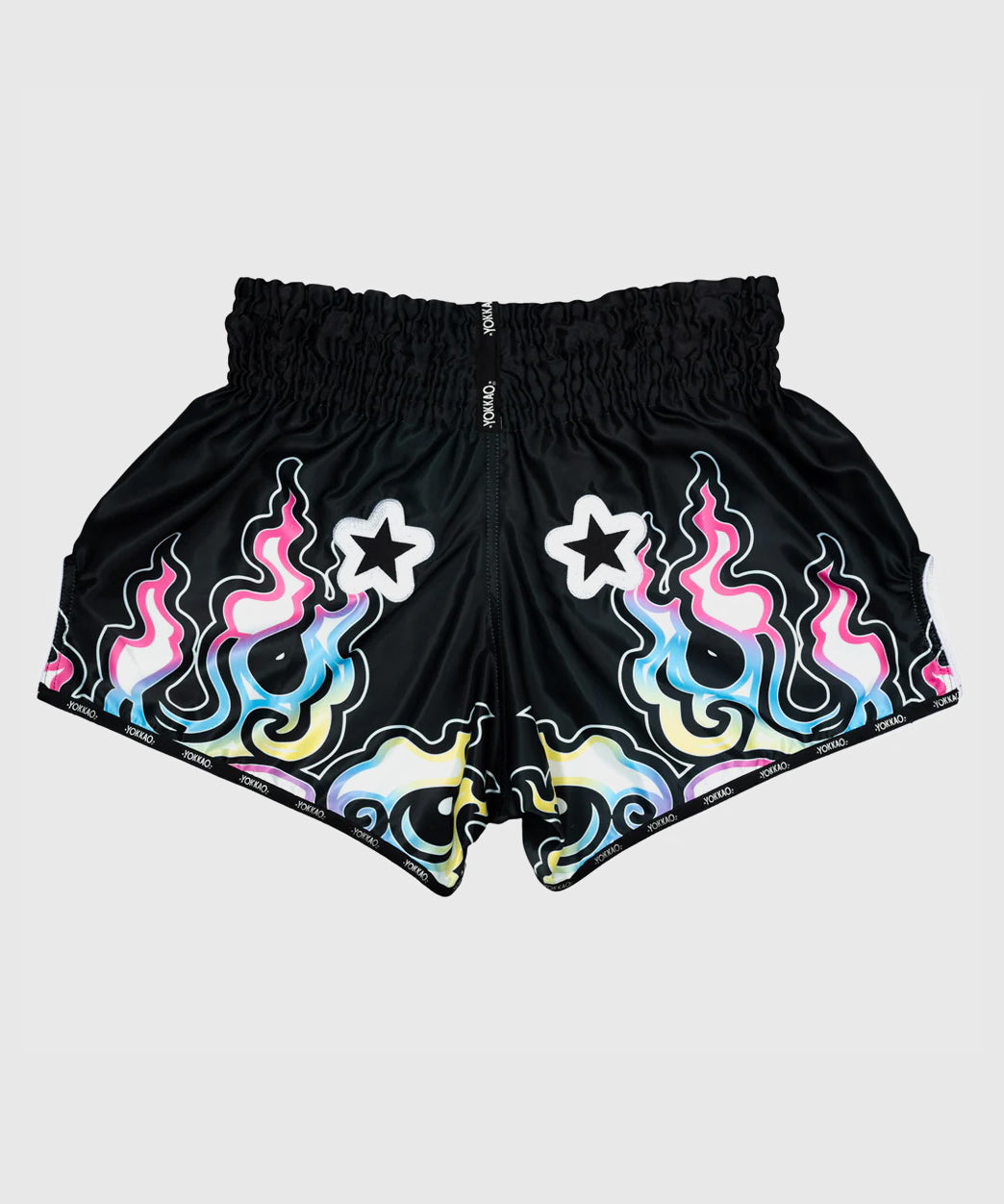 Yokkao Flames Muay Thai Shorts โ Black โ Dragon Bleu
