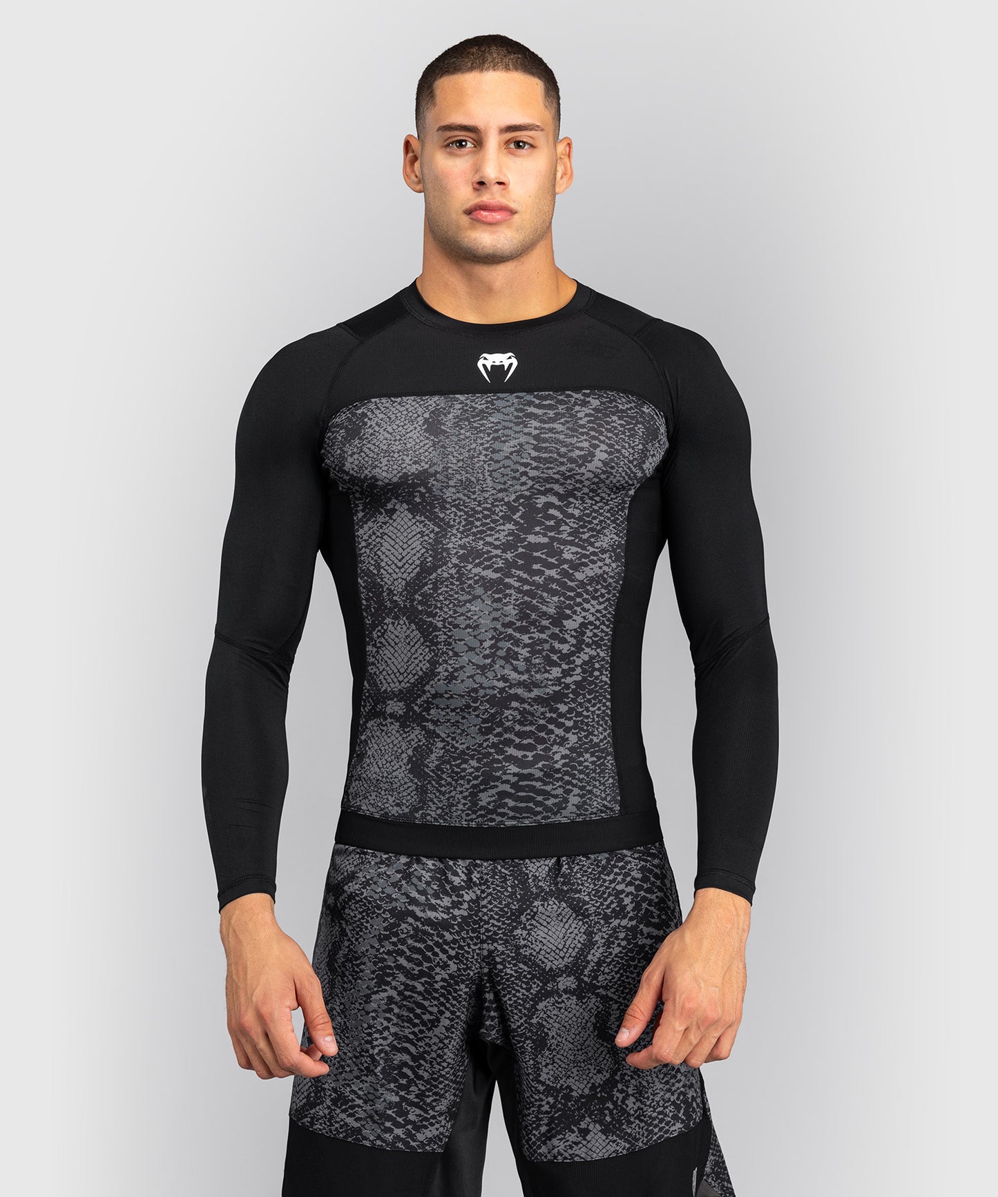 VENUM G-Fit Scales Rashguards - Black/ Charcoal Grey