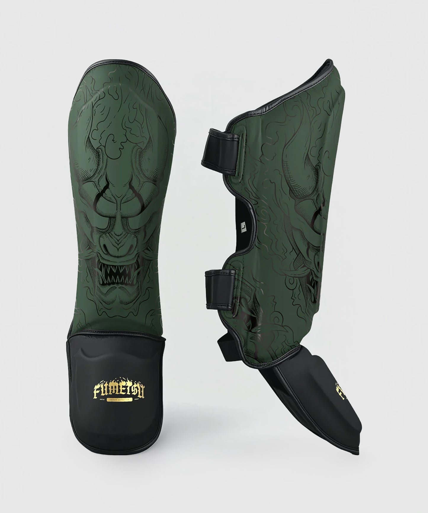 Fumetsu Oni Shin Guard - Khaki/Black/Gold