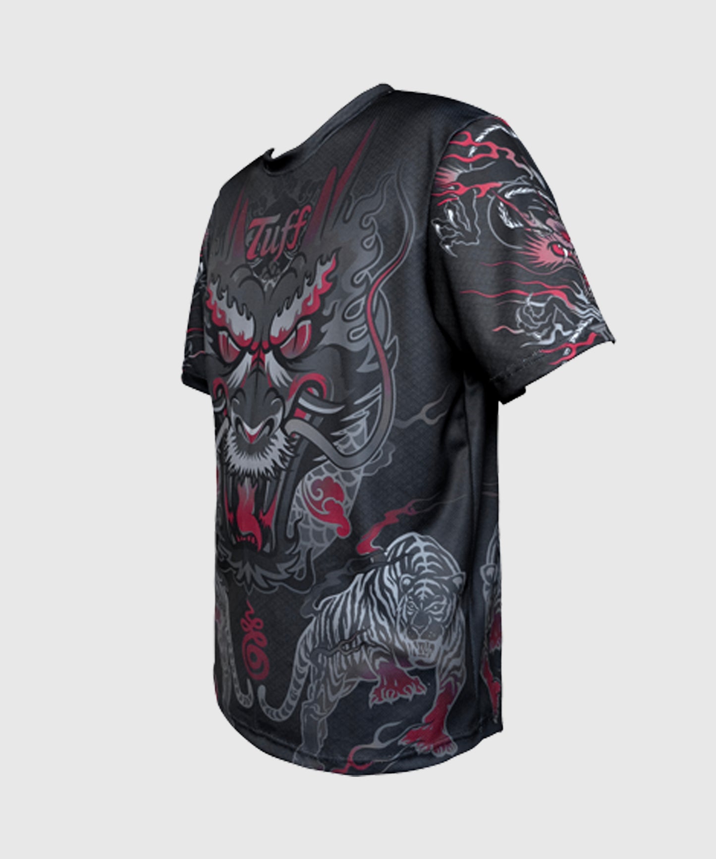 T-Shirt Muay Thai Dry Fit Tuff Shirt King Of Dragon - Noir