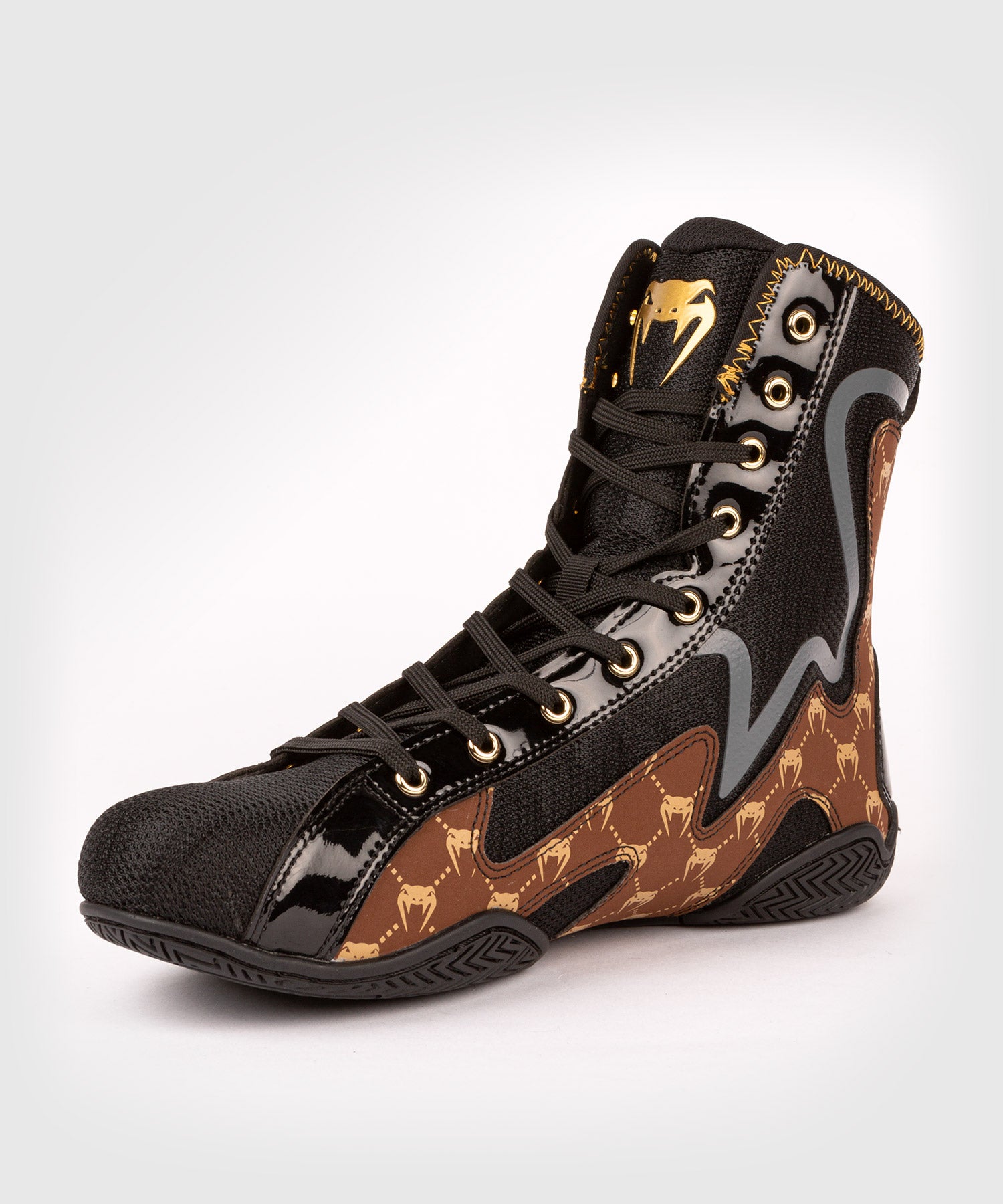 【新品未使用】VENUM ELITE EVO MONOGRAM ボクシング Venum Elite Evo Monogram Boxing Shoes – Black/Brown – Dragon Bleu