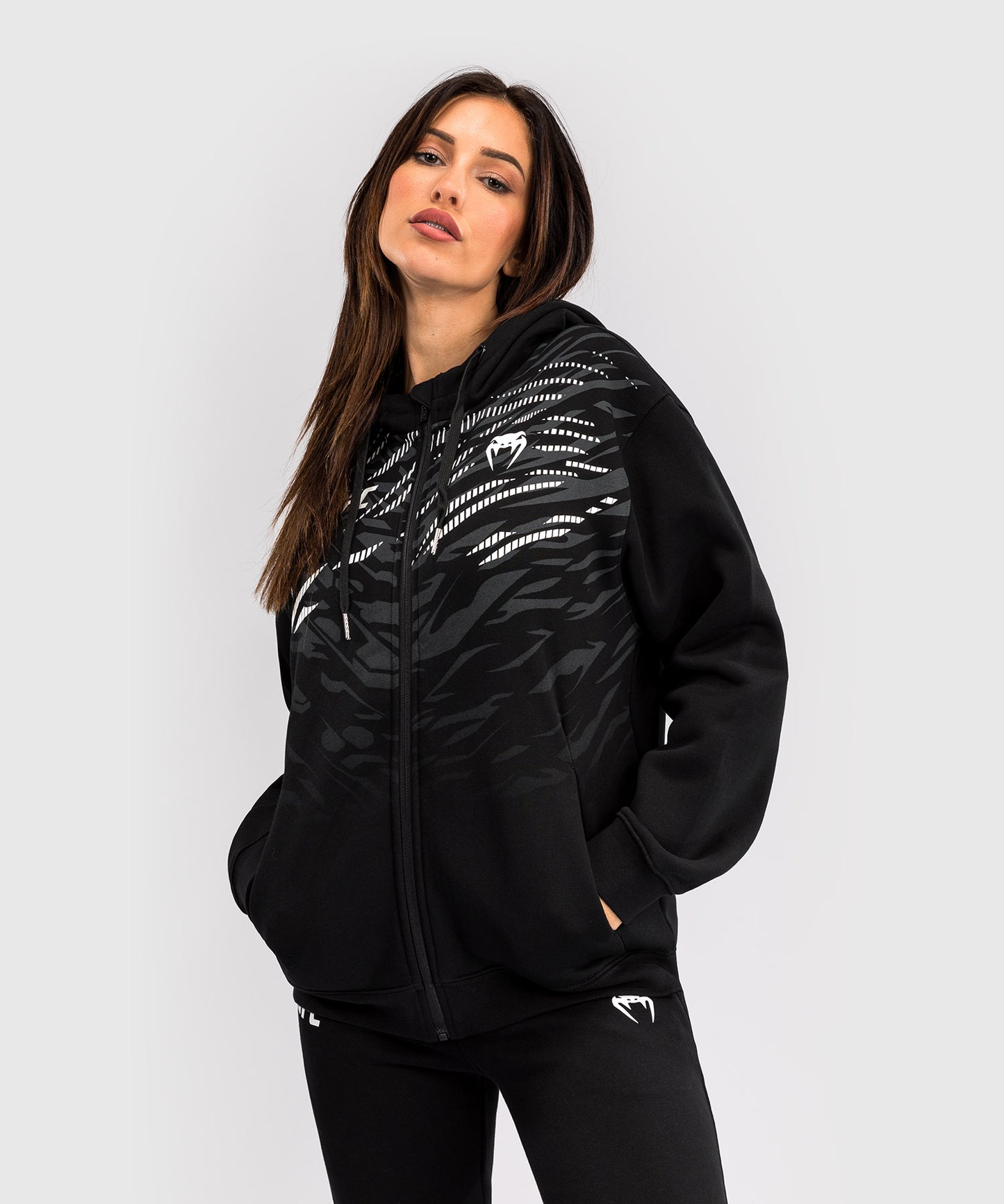 UFC Fusion by Venum Replica Women's Zip Hooded Jacket - Black