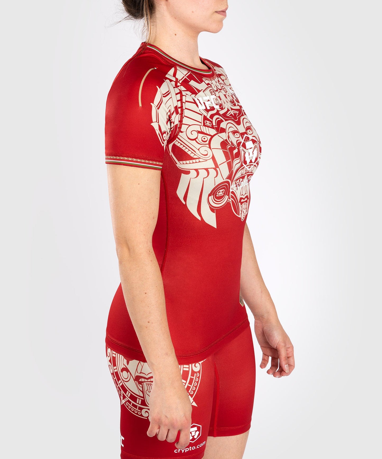 Noche UFC by Venum Authentic Fight Night Women's Short Sleeve Rashguard - Red