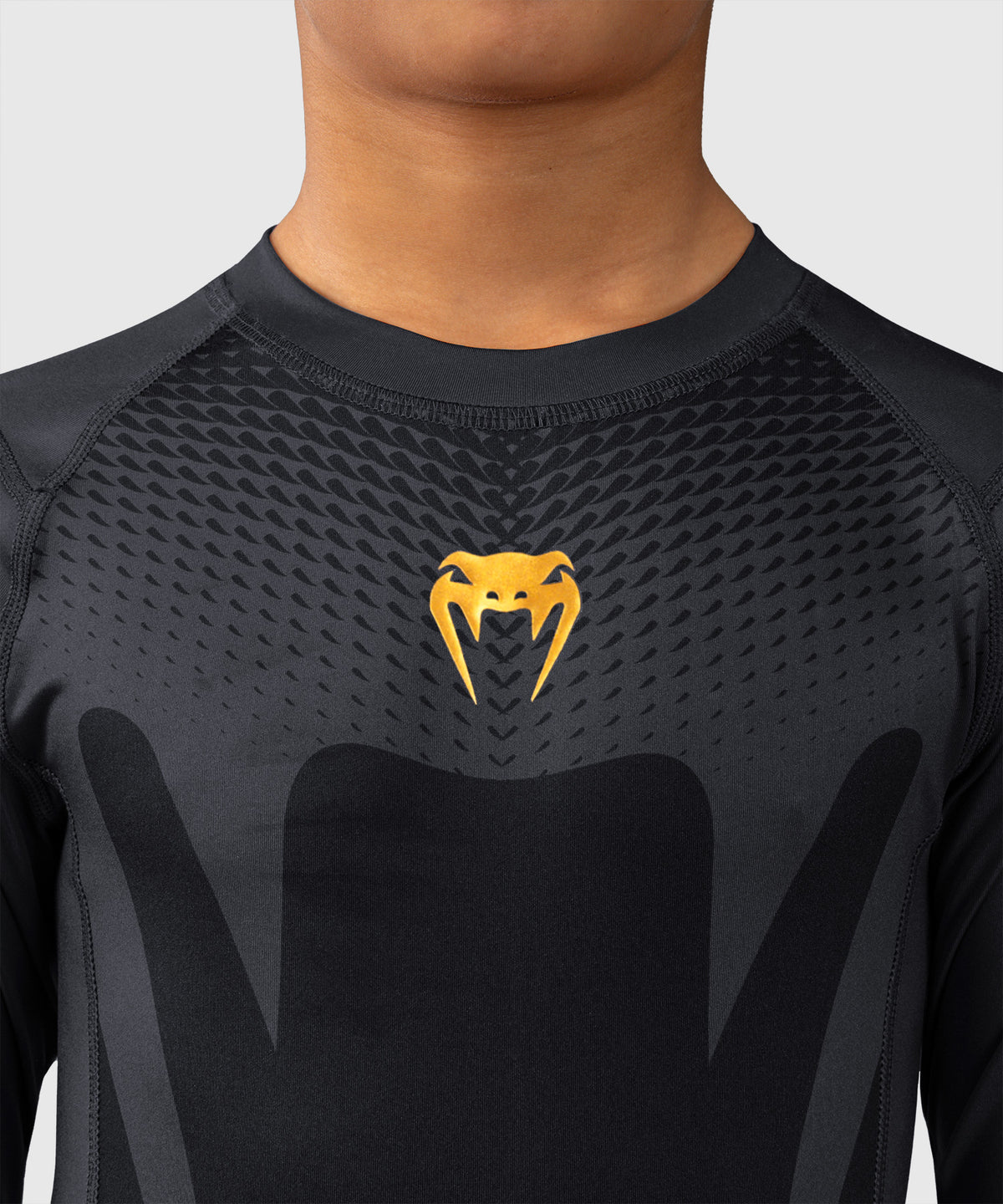 Rashguard manches courtes pour Enfant Venum Attack - Noir/Or