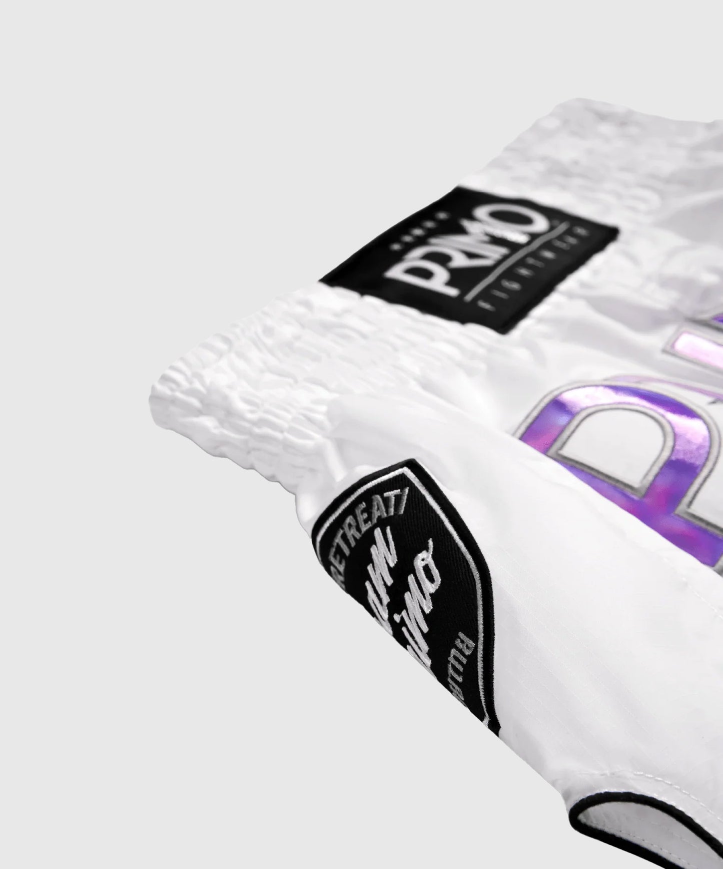 Short De Muay Thai Primo Hologram Series - Blanc