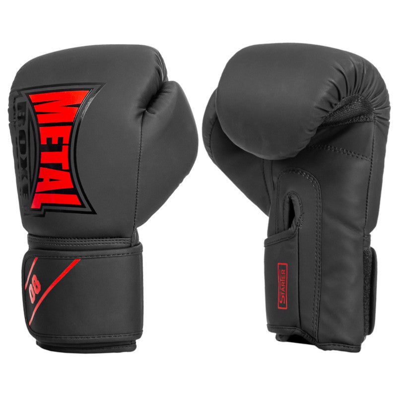 Metal Boxe Starter Guantes de Entrenamiento – Negro/Rojo