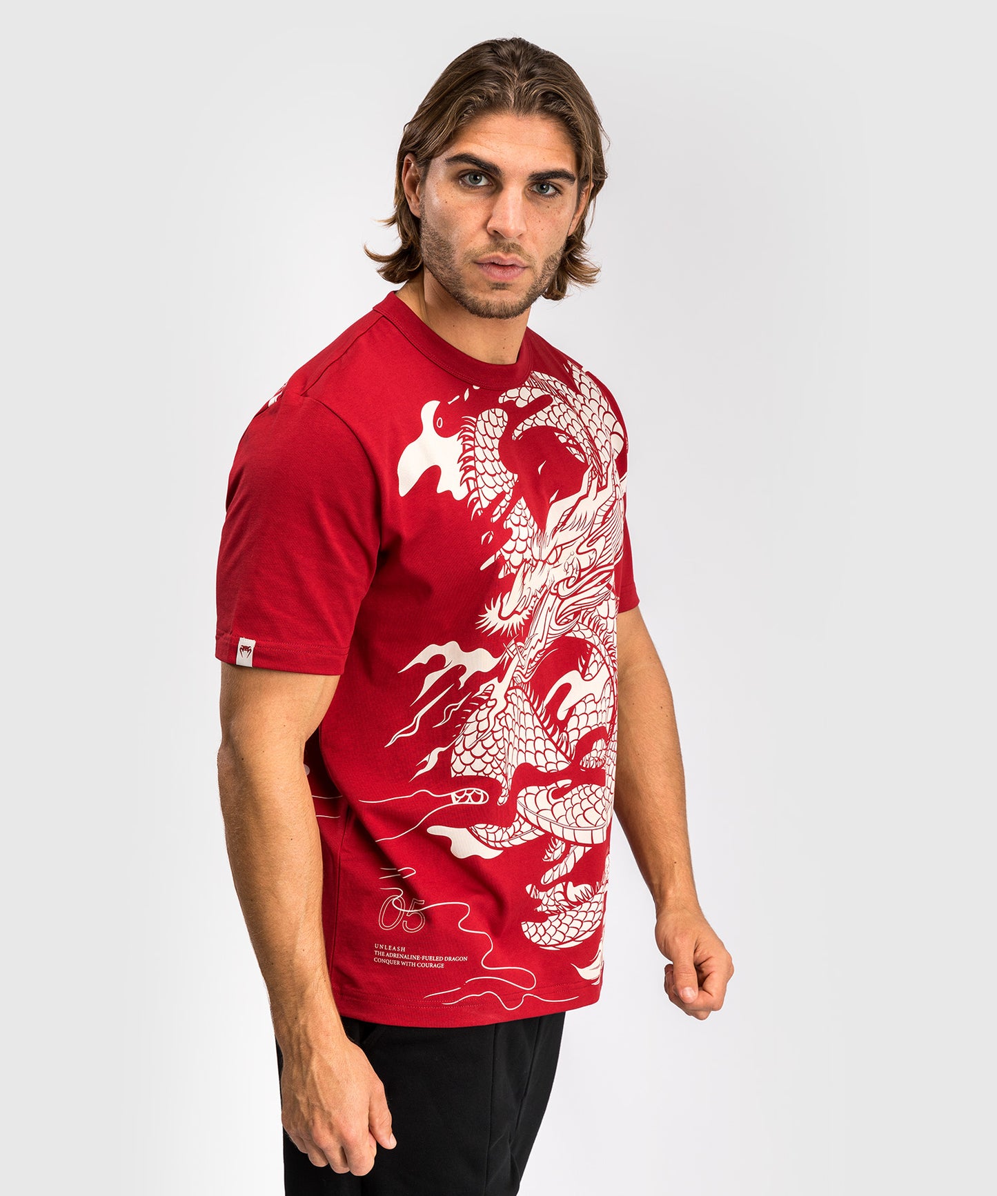 T-shirt Venum Dragon’s Flight - Rouge Cerise/Blanc crème