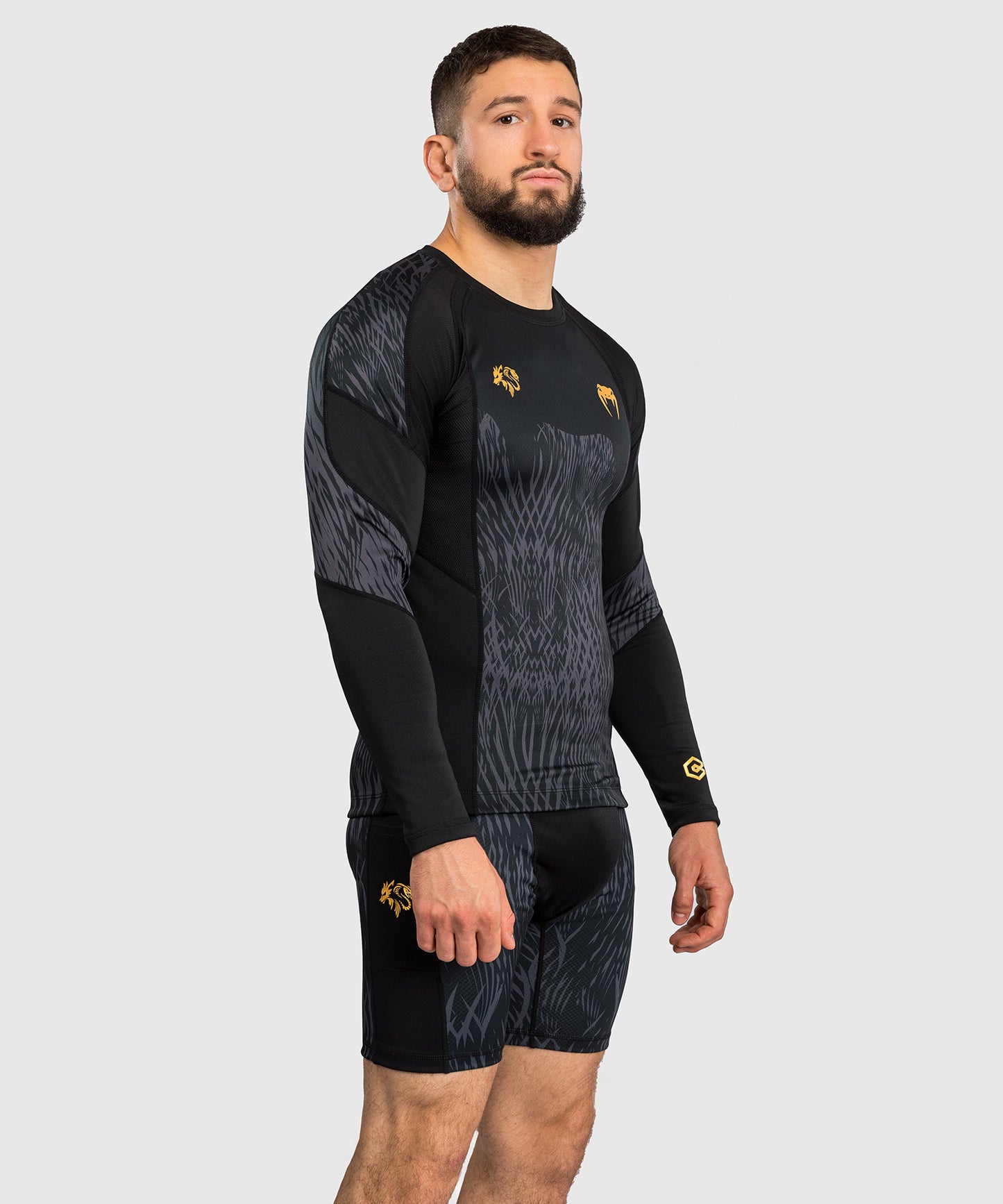 Venum x Chimaev Langarm-Rashguard - Schwarz/Grau