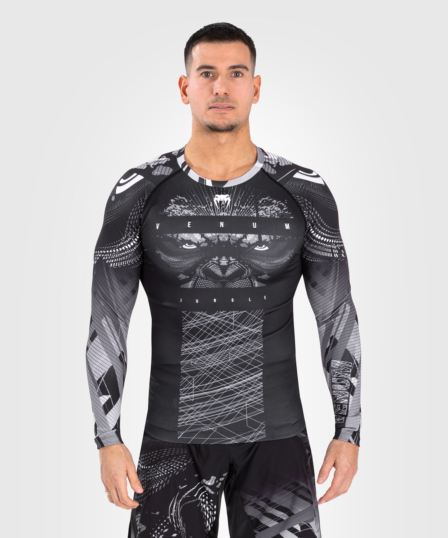 Venum Gorilla Jungle Rashguard a maniche lunghe - Nero/Bianco 
