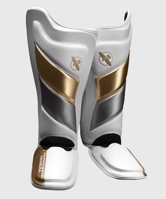 Hayabusa T3 Shin Guards - White/Gold