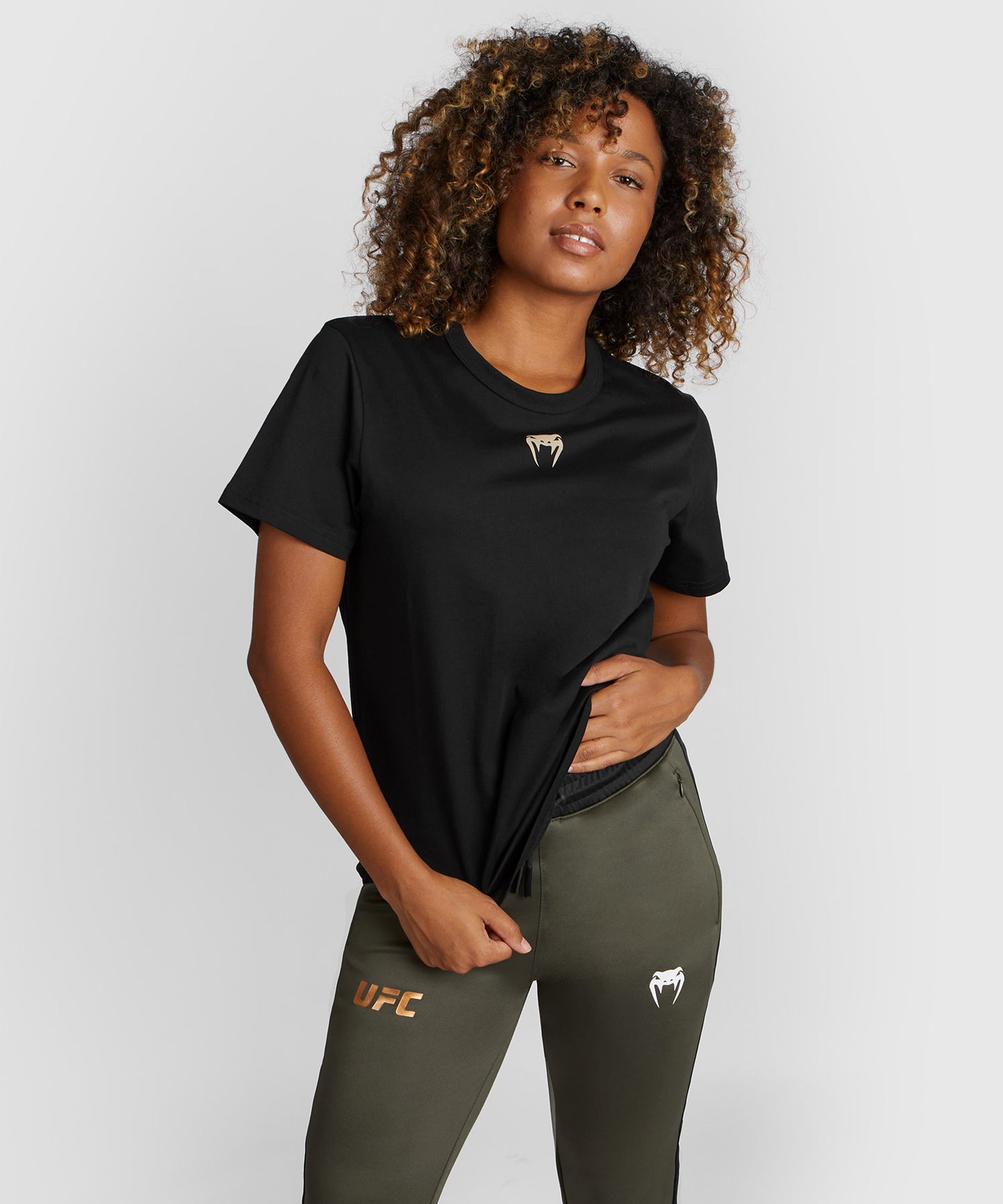 T-shirt à manches courtes en coton pour Femmes UFC Adrenaline by Venum Fight Week - Noir
