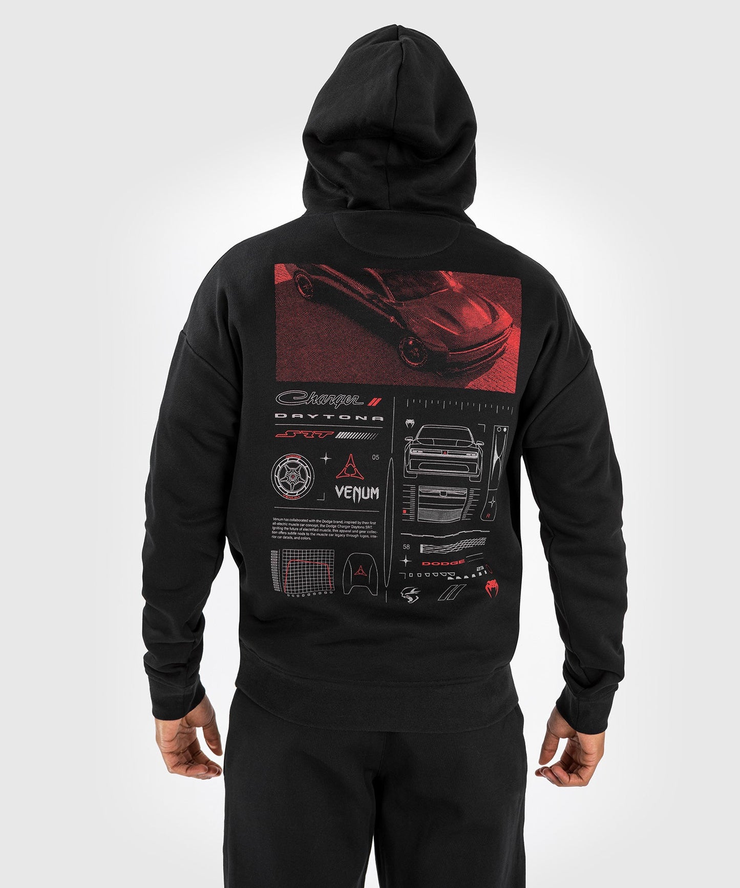 Venum x Dodge Banshee Unisex bedrucktes Kapuzensweatshirt - Schwarz