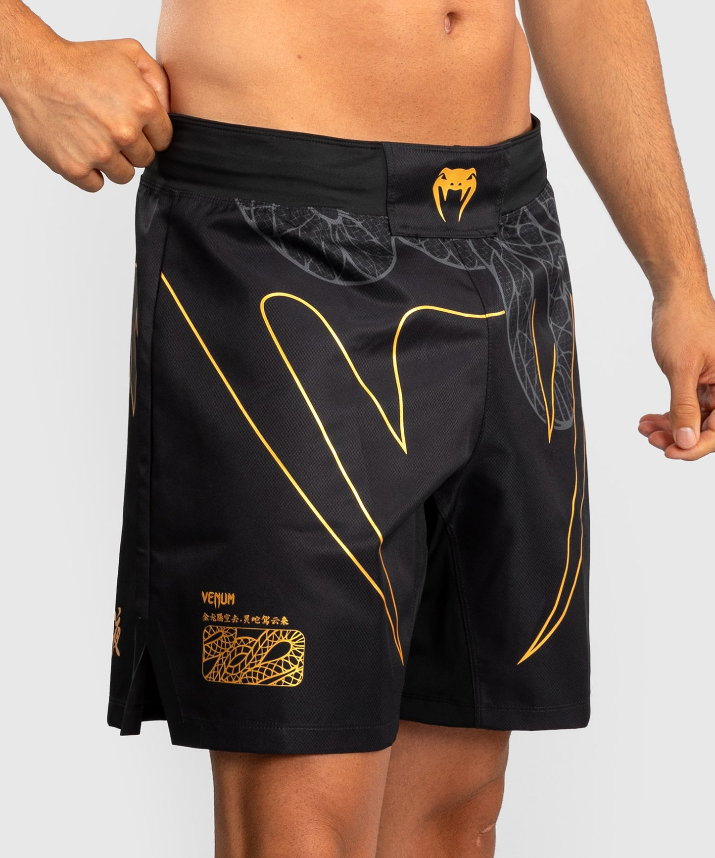 Short de Combat Venum Serpenti – Noir/Argent/Or