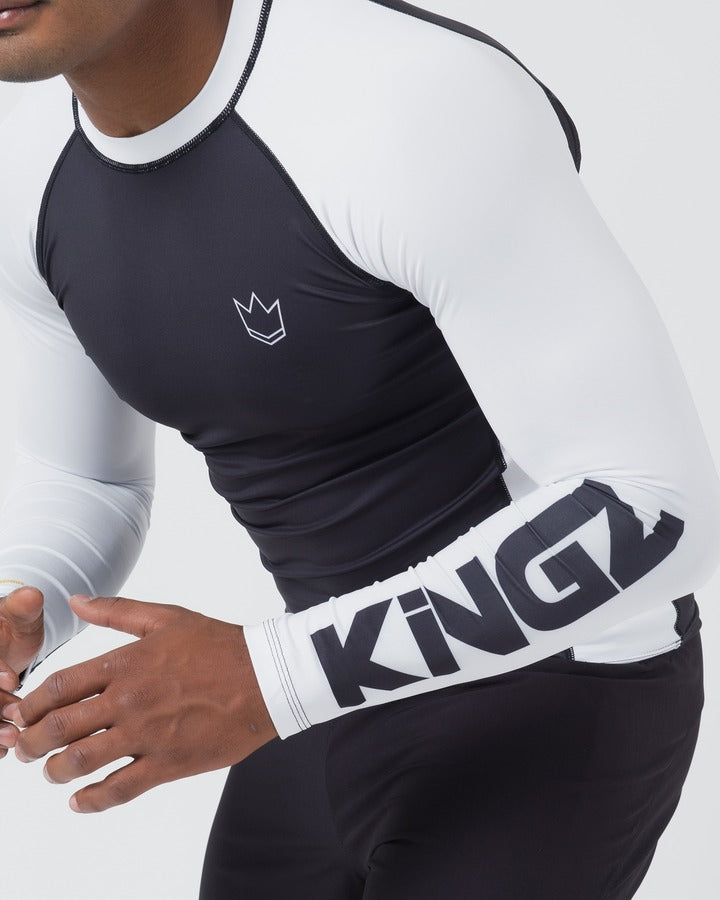 Rashguard À Manches Longues Kingz Ranked Performance V2 - Blanc