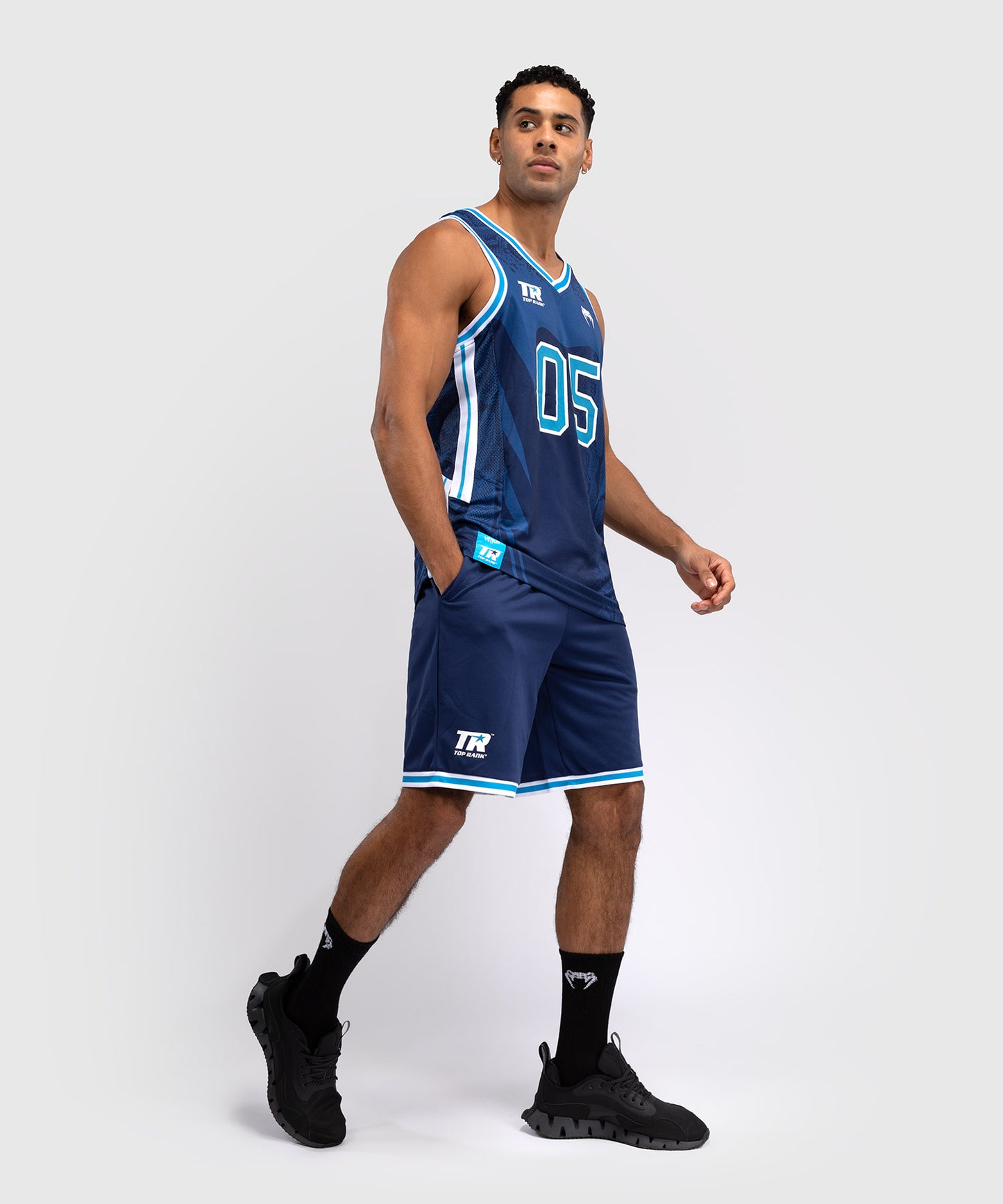 Venum x Top Rank Original Pantalones Cortos de Baloncesto para Hombre - Azul Marino
