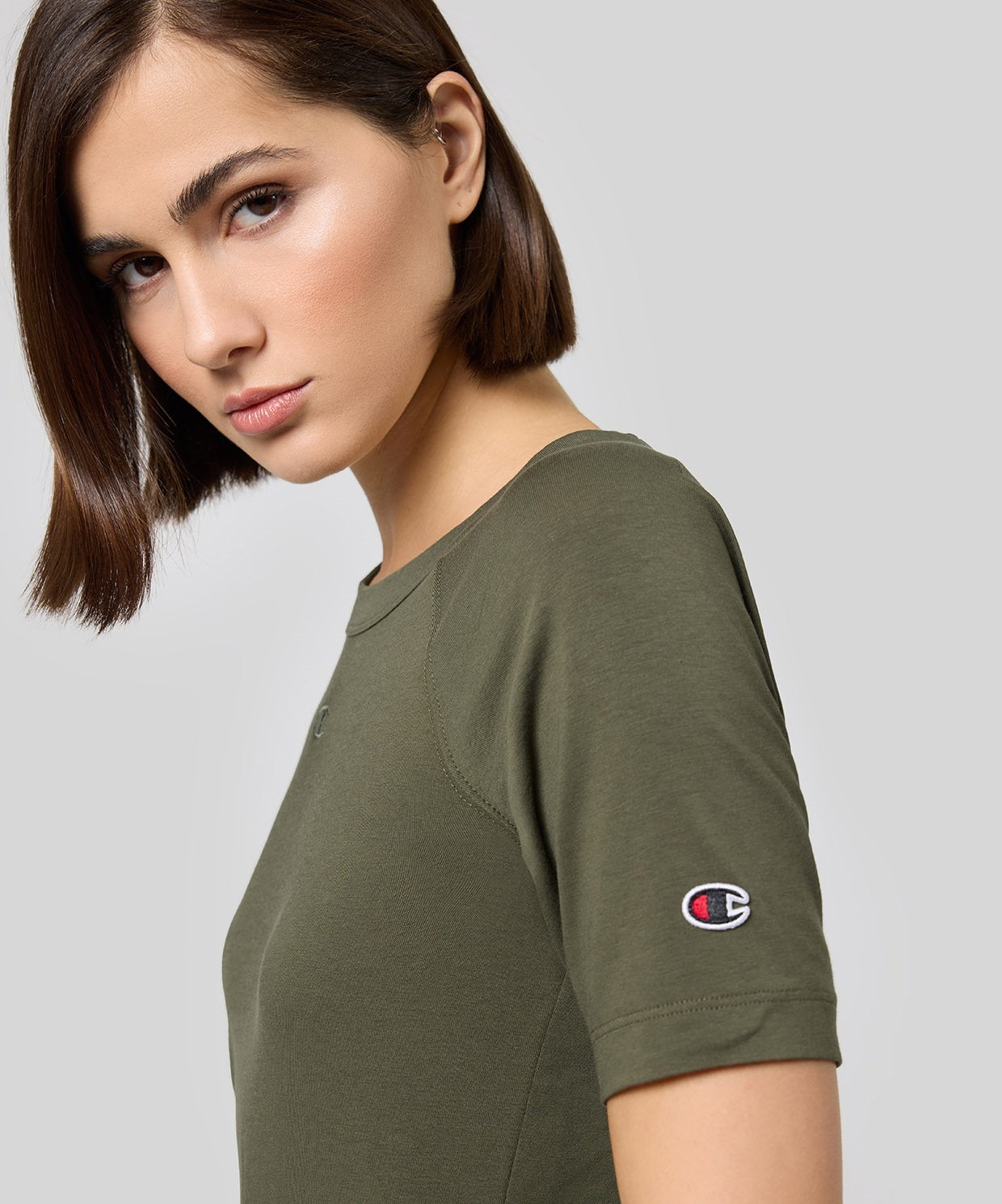 T-Shirt Champion À Col Rond Femme - Kaki