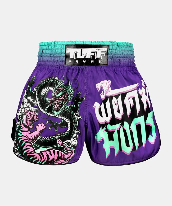 Tuff Payak Shadow & Flame Muay Thai Shorts - Purple