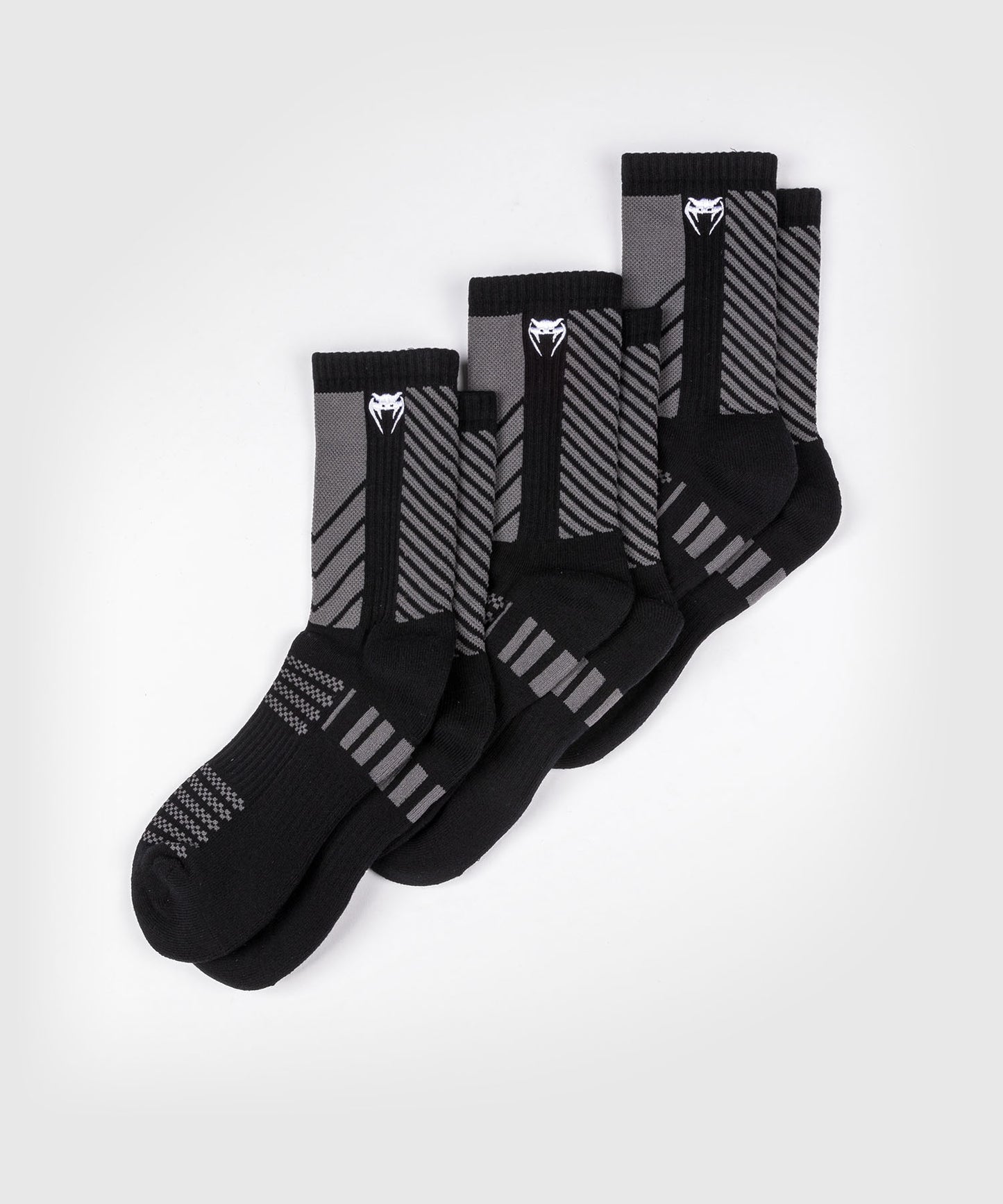 Pack de 3 Paires de Chaussettes Mi-longues Venum Vector - Noir/Gris