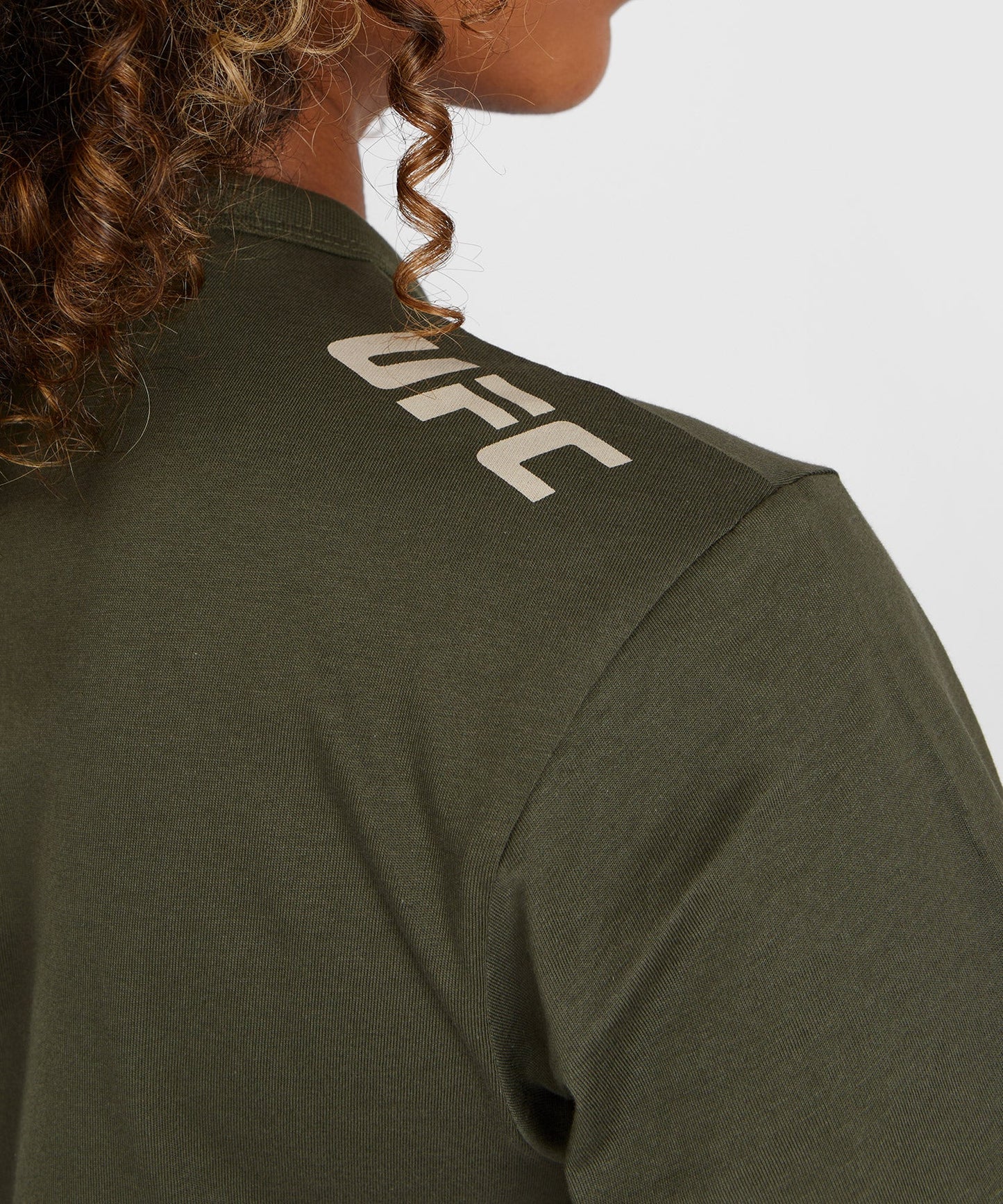T-shirt à manches courtes en coton pour femmes UFC Adrenaline by Venum Fight Week - Kaki