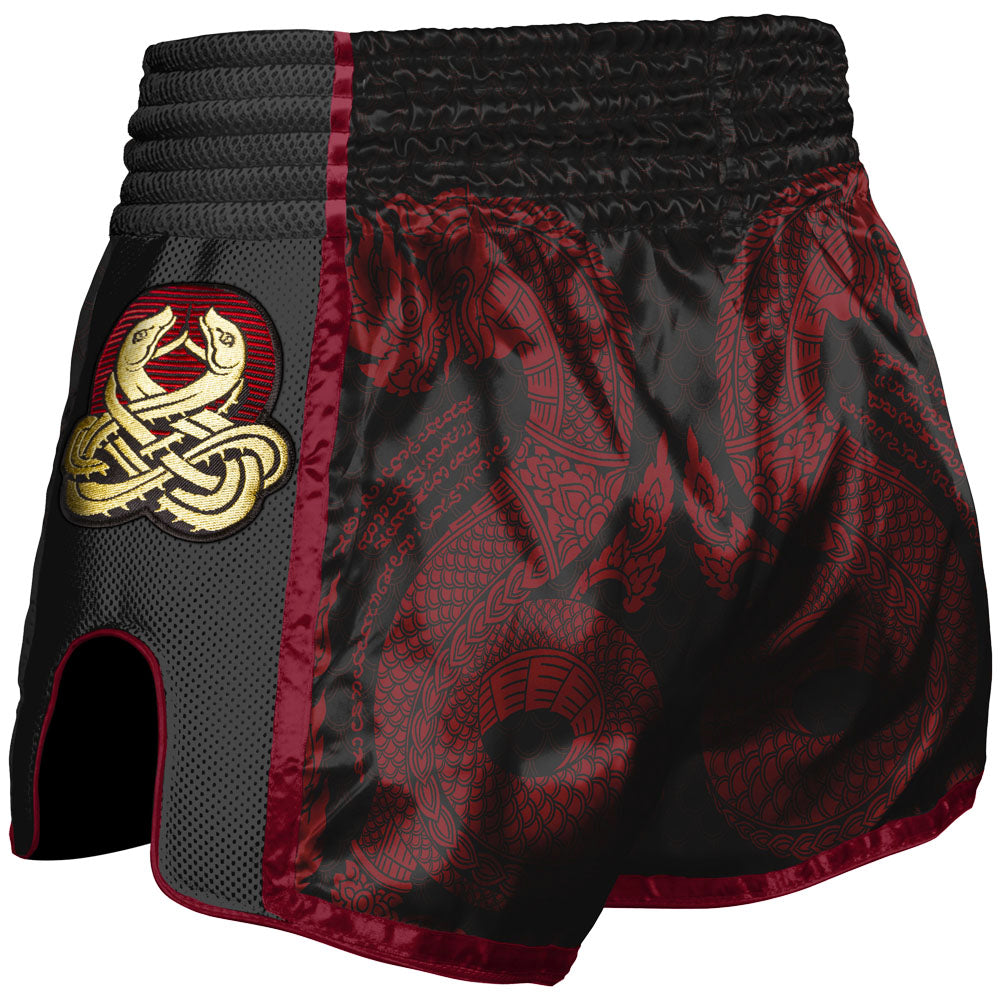 Muay Thai Short 8 Weapons Super Mesh Naga Black - Red