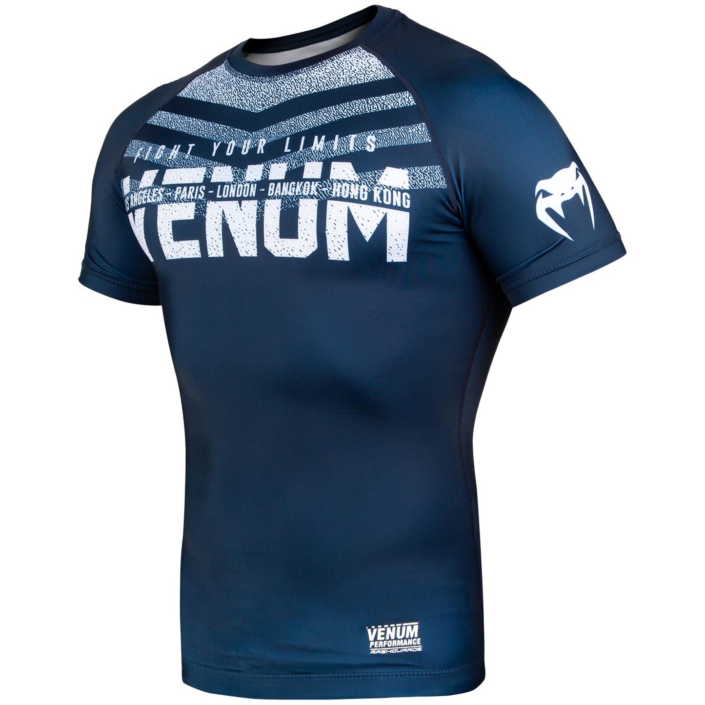 Venum Signature Rashguard - Short Sleeves - Navy Blue/White