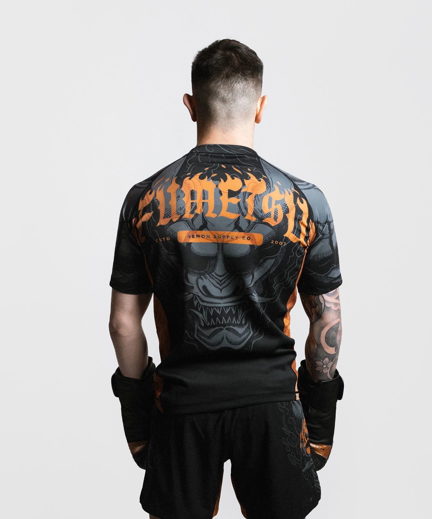 Fumetsu Oni Short Sleeve Rashguard - Black/Grey/Bronze