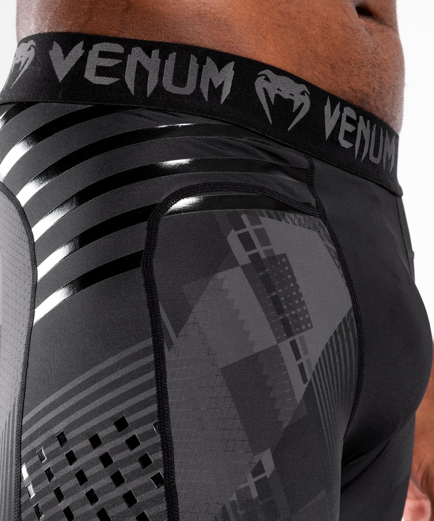 Venum Skull Compression Pants - Black/Black