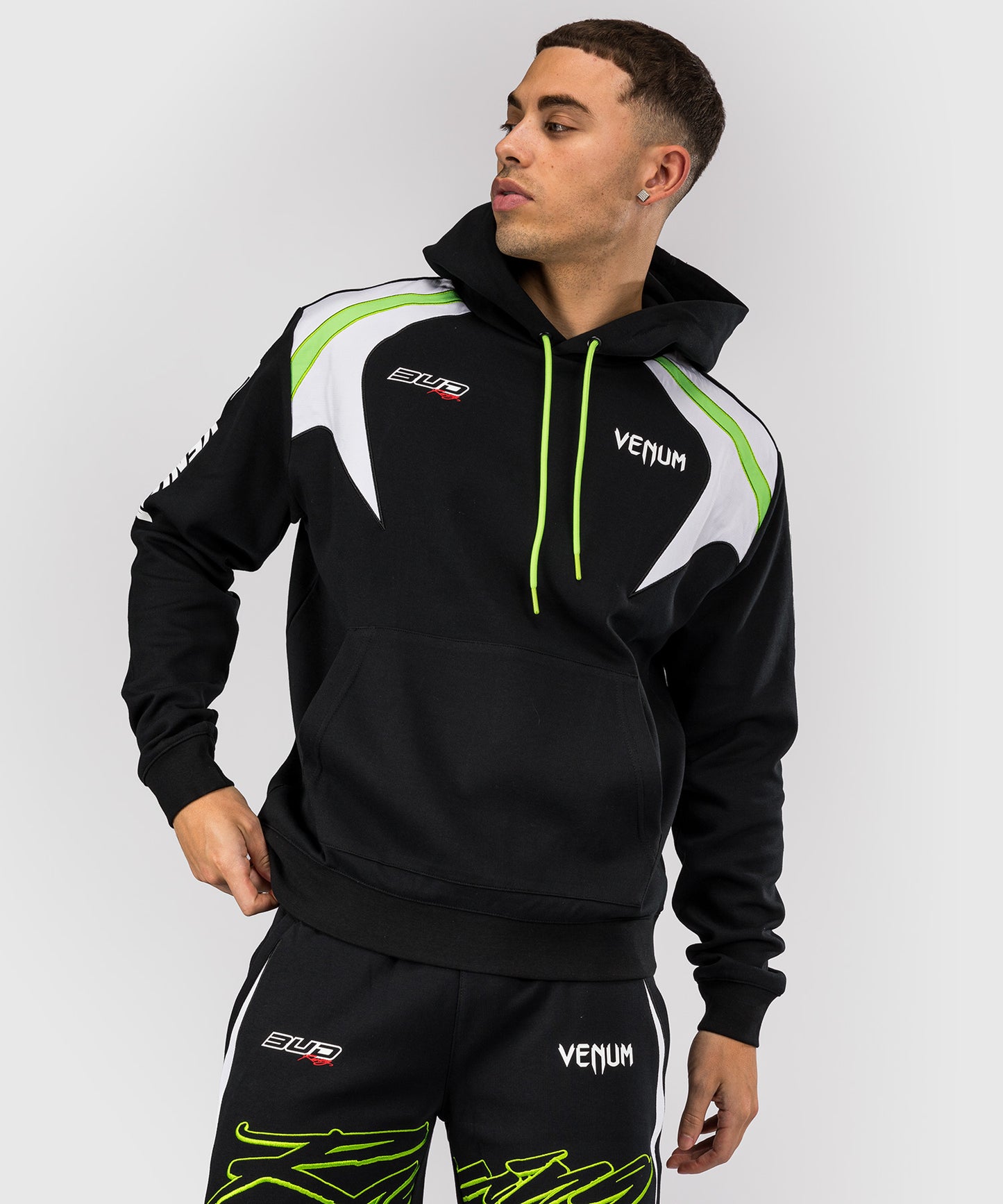 Venum x Bud Racing Men's Hoodie - Black/White/Lime Green