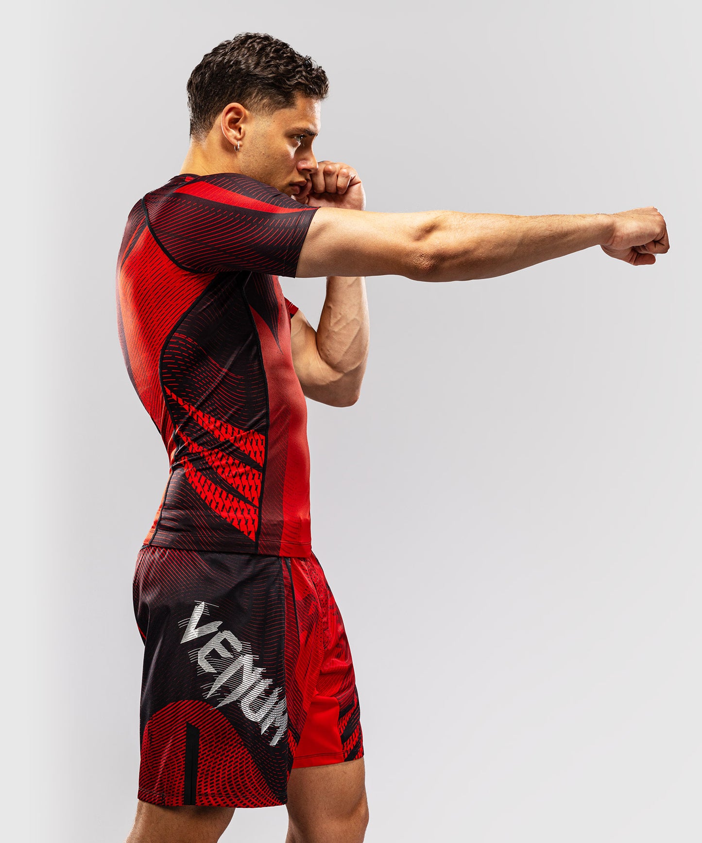 Venum Galactic 3.0 Kurzarm Rashguard - Rot/Silber