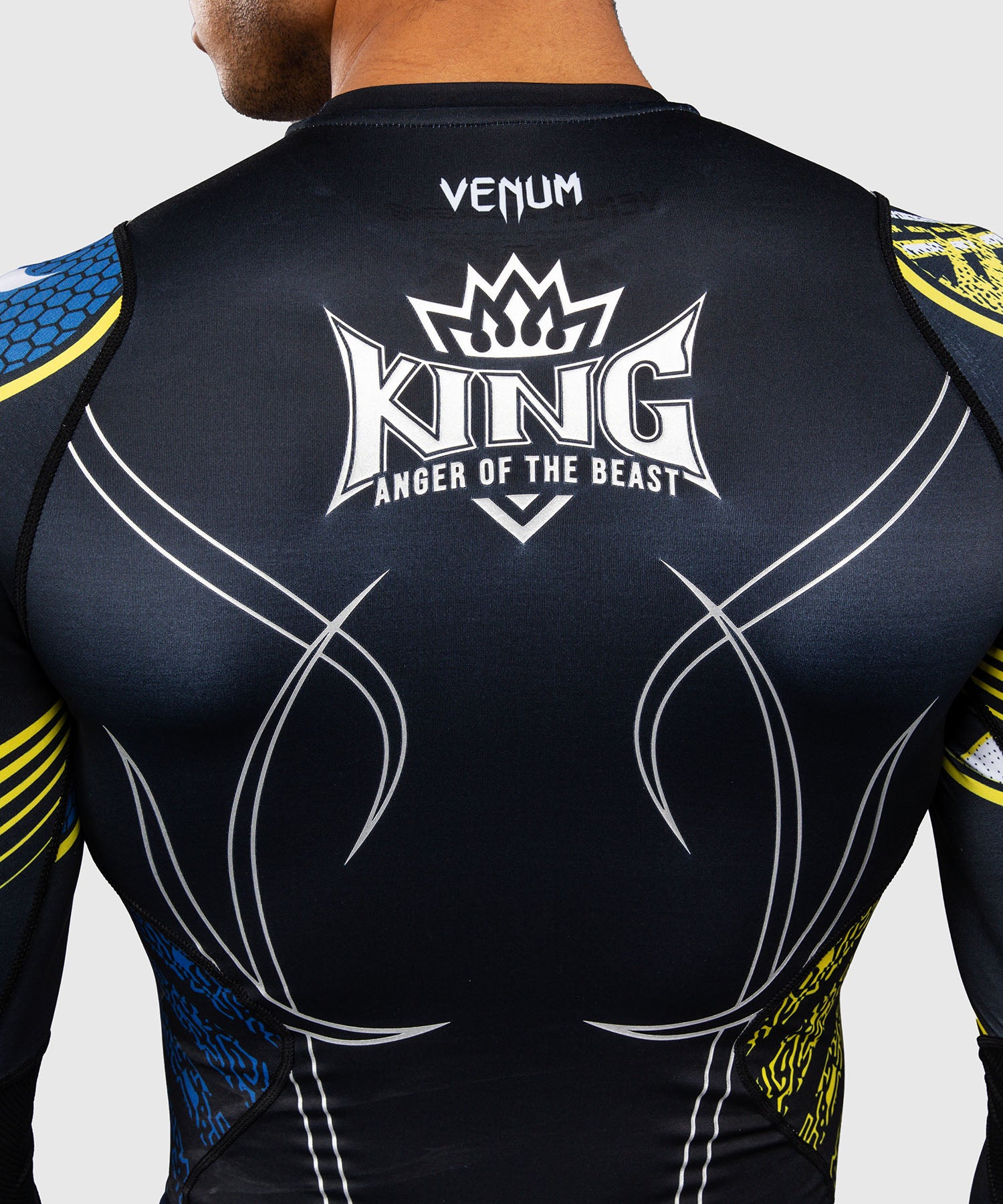 琉KING Venum x TEKKEN 8 Long Sleeve Rashguard - King - Black/Yellow
