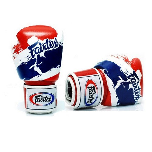 Gants de Boxe Fairtex "Thai Pride" - Blanc/Bleu/Rouge