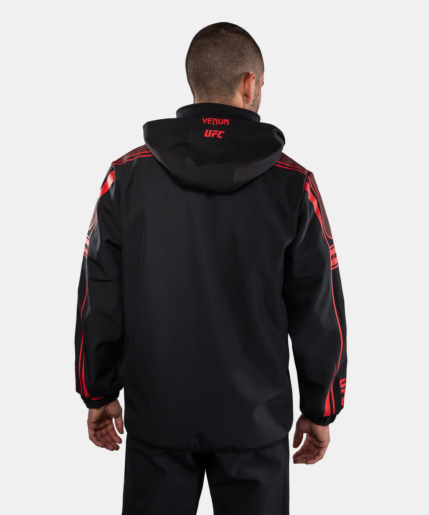 Venum UFC Unity by Venum Authentic Fight Week Herren-Kapuzenjacke mit Reißverschluss - Schwarz