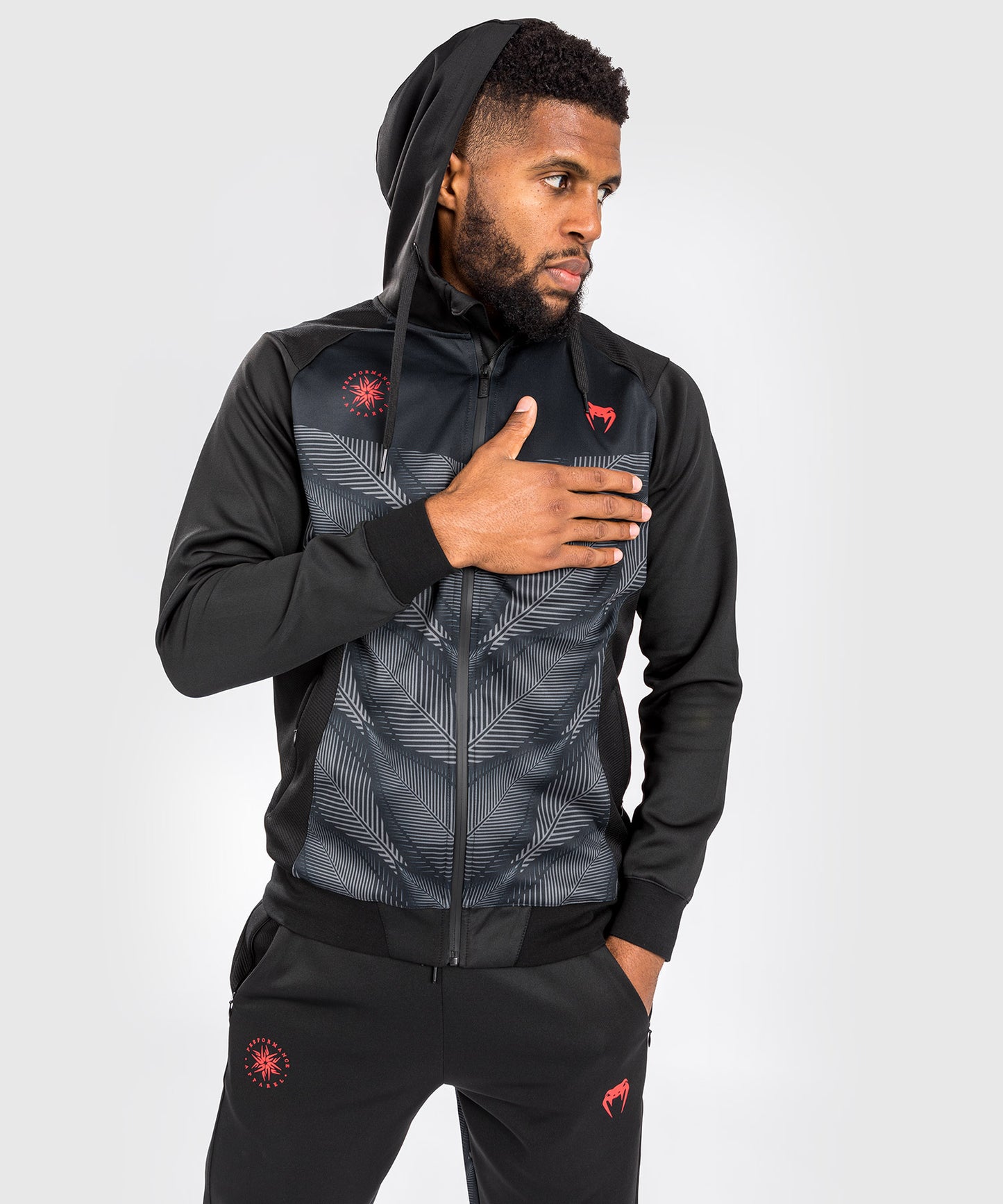 Venum Phantom Hoodie mit Reißverschluss - Schwarz/Rot